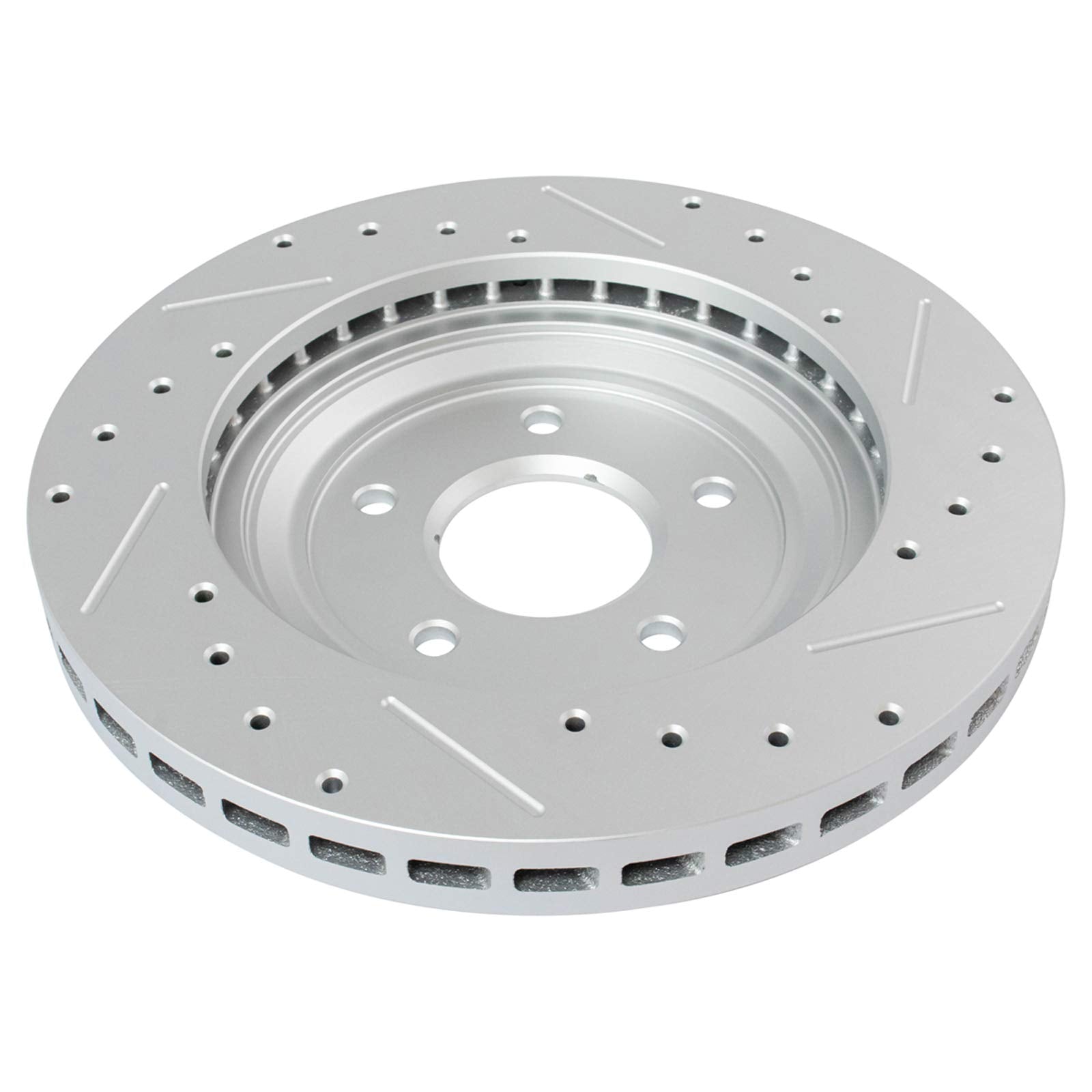 Trq Front Performance Brake Rotors Set Vented Premium G-Coated Cross Drilled & Slotted Compatible With 1997-2004 Chevrolet Corve