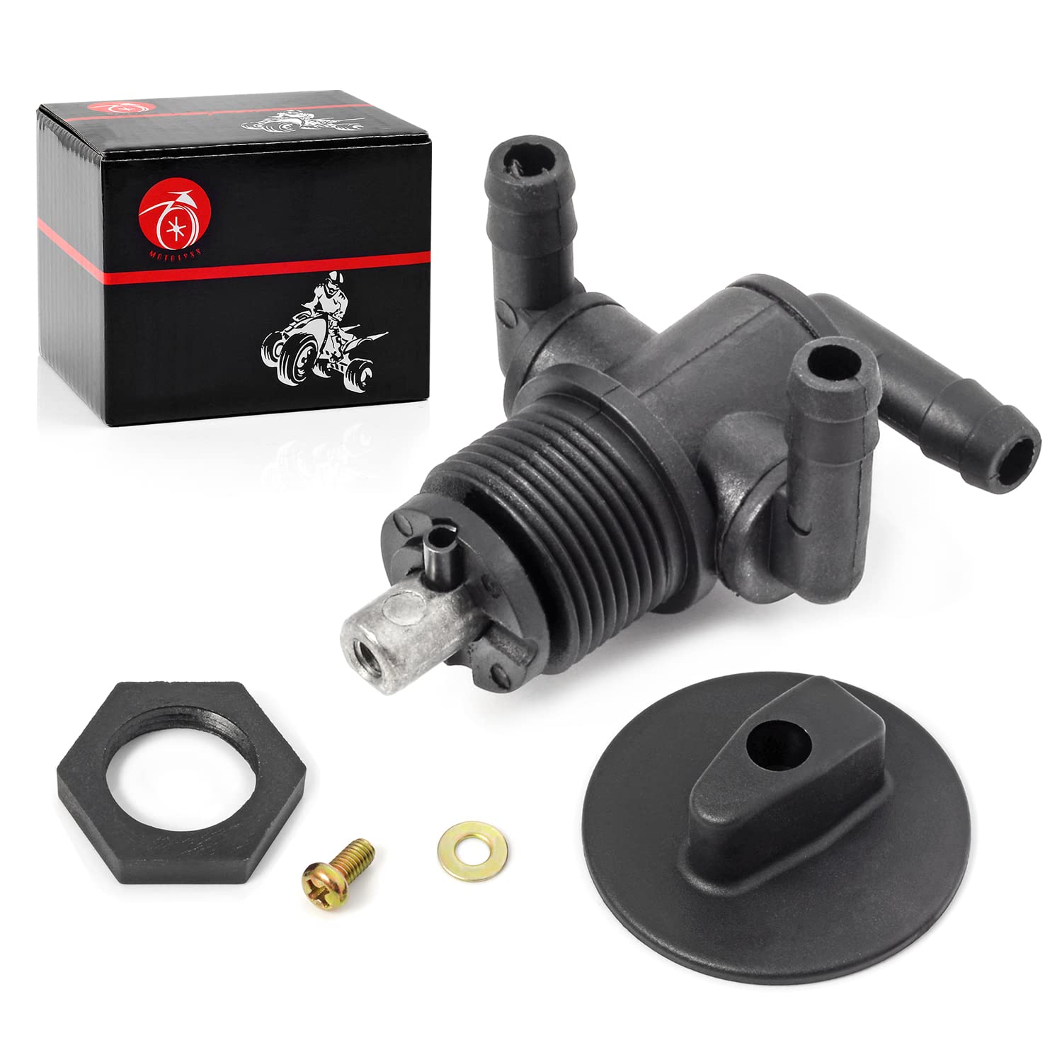 Fuel Tank Valve Petcock 3 Way & Knob Nut For Polaris Sportsman 335 400 500 600 700 Twin Magnum Trail Boss 325 330 500 7052161 5432559