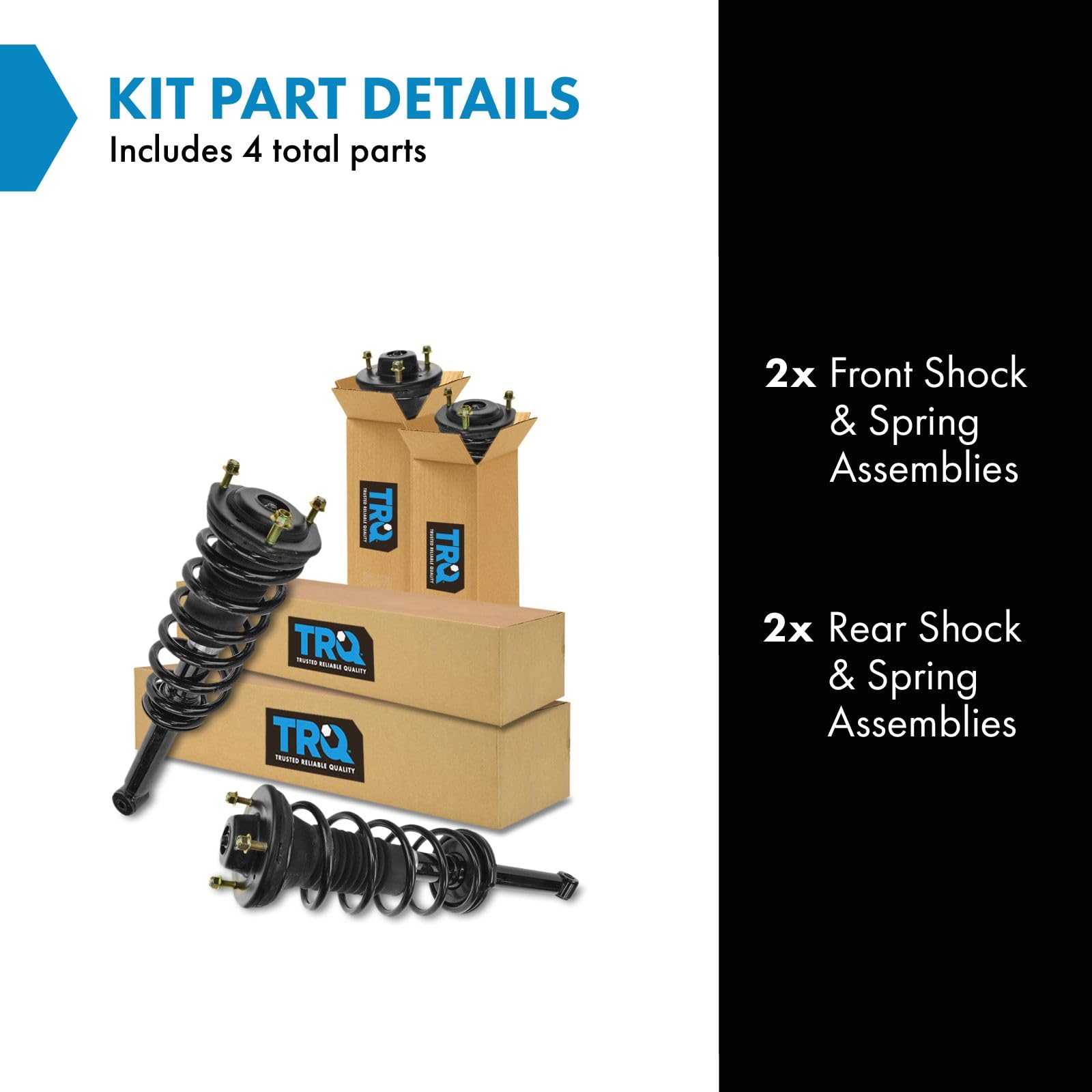 Trq Shock & Spring Assembly Front & Rear Lh & Rh Kit Set Of 4 For 90-00 Lexus Ls400