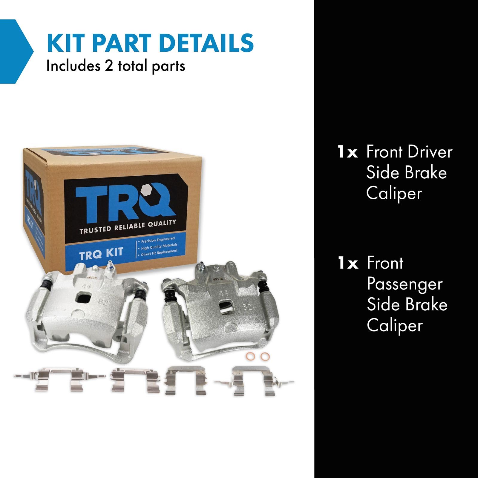 Trq Front Brake Caliper Set Compatible With 2009-2014 Nissan Cube 2007-2012 Versa