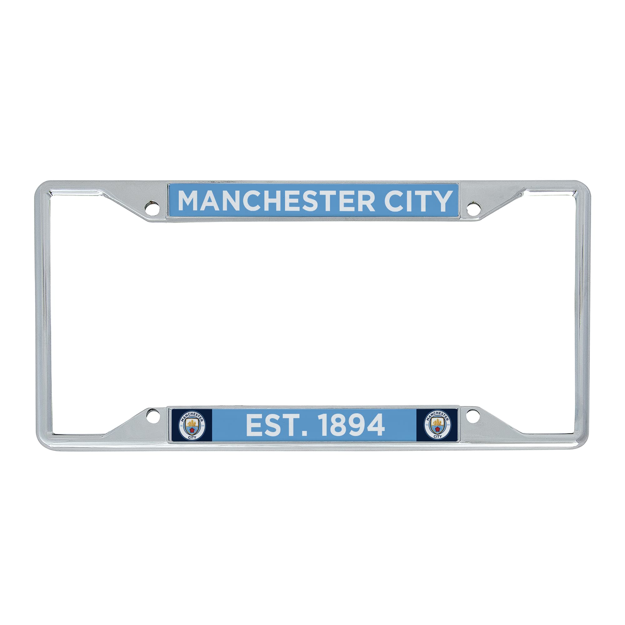 Manchester City Fc Mancity Football Soccer Premier League Metal License Plate Frame For Front Or Back Of Car Officially Licensed