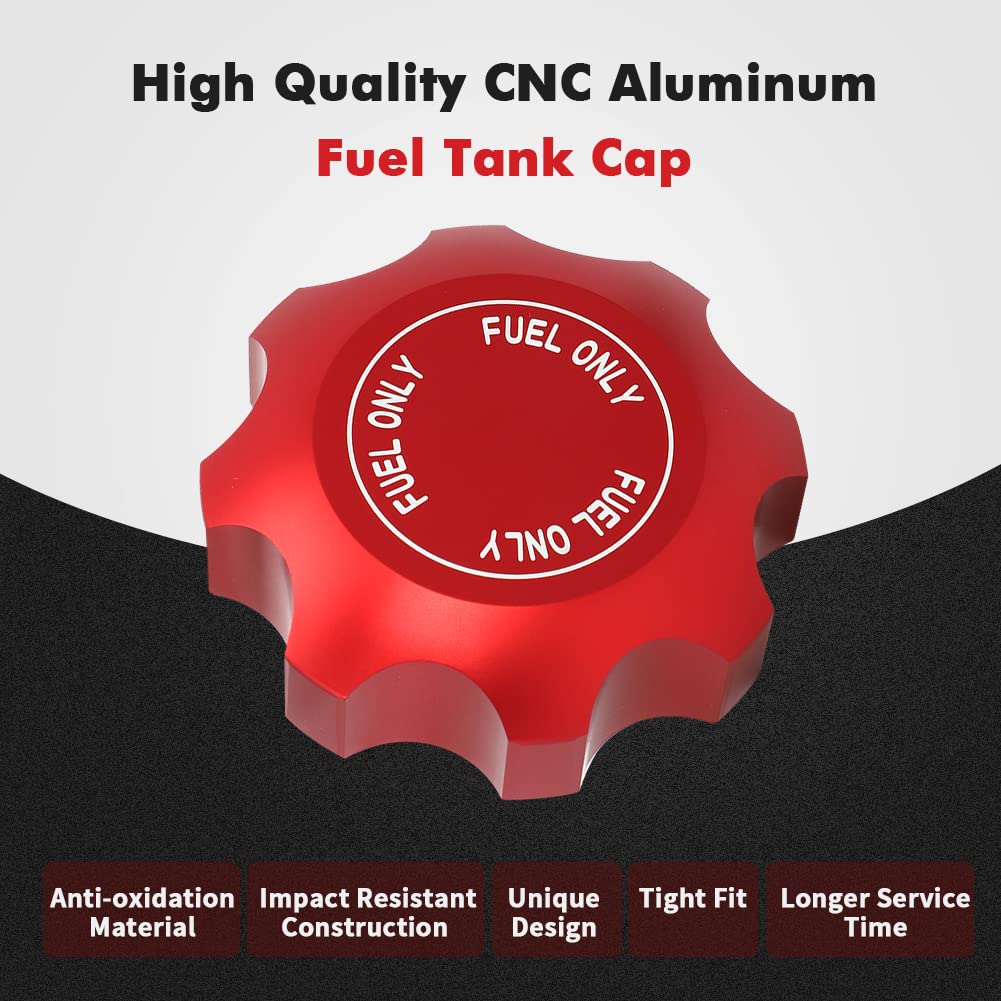 AUTOVIC RZR Fuel Gas Cap, CNC Aluminum Fuel Tank Cap For Polaris Ranger RZR 570 800 900 1000-Replace 5439075 5433687 2520957(Red