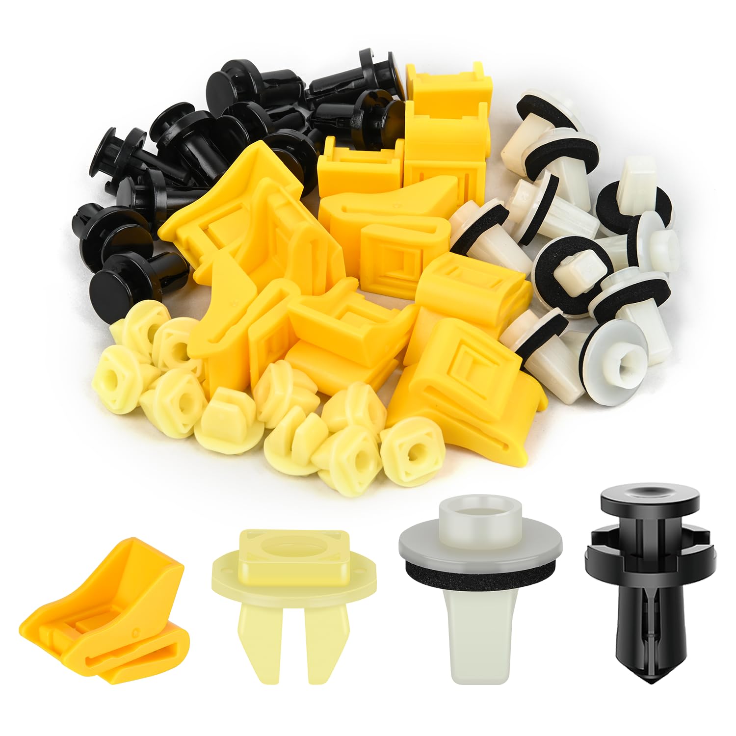 Gooacc 40Pcs Bumper Grommet And Rear Bumper Retainer Assortment Compatible For Nissan & Infiniti, Replace 63846-5V000 63846-5V00