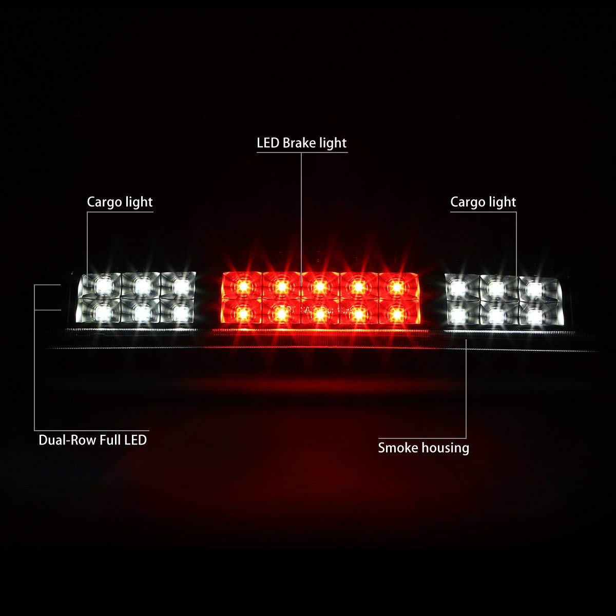 3Rd Third Tail Rear Brake Light Replacement For 2004 2005 2006 2007 2008 Ford F-150 Lincoln Mark Lt High Mount Waterproof Dual R