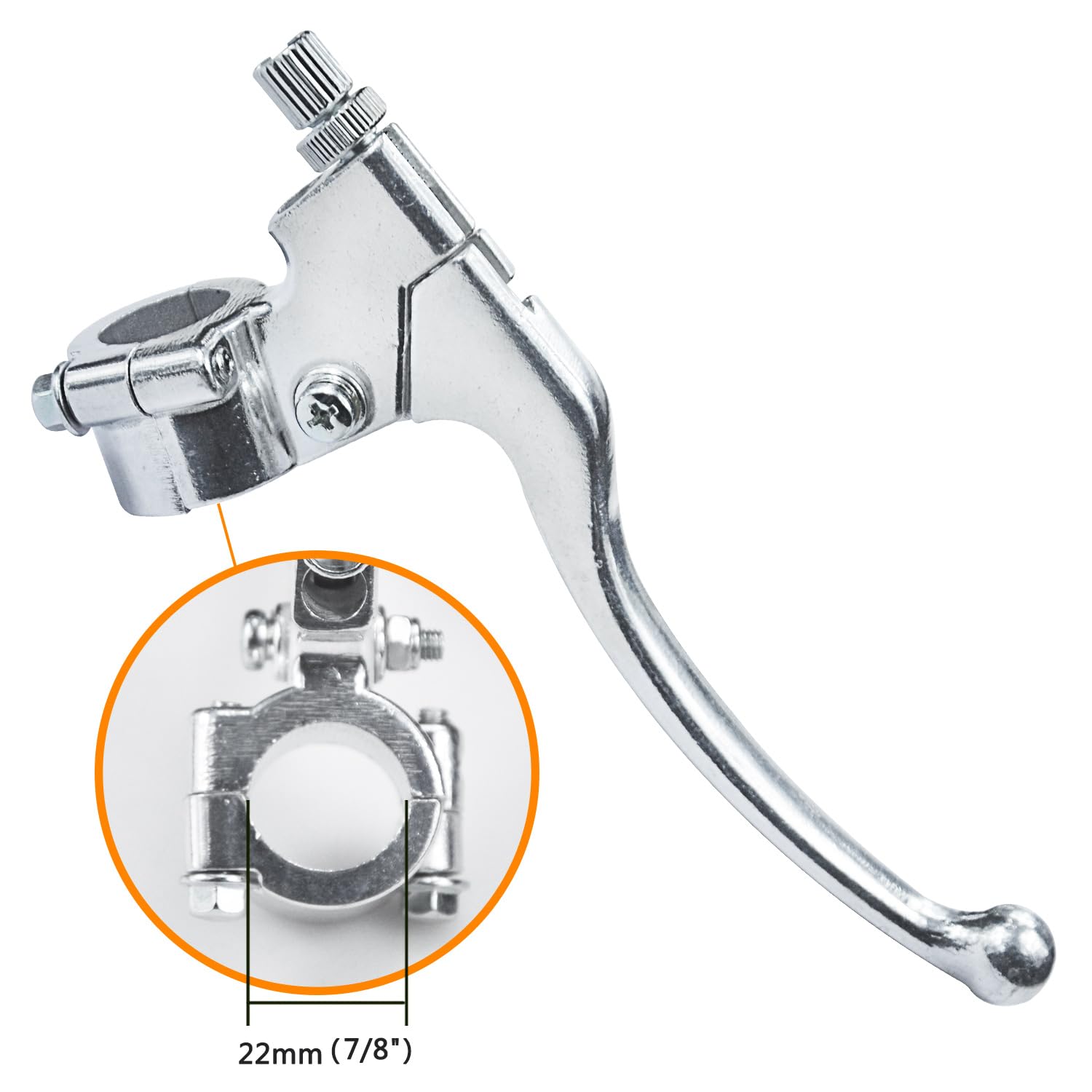Holato 22Mm 7/8' Left Clutch Brake Handle Lever Perch For Coleman Ct200U Bt200X Ct100U Baja Massimo Mb165 Mb200 Yerf-Dog Motovox Mbx10 Mini Bike Crf50 Xr50 Klx110 Ssr125 Pit Dirt Bike (Silver)