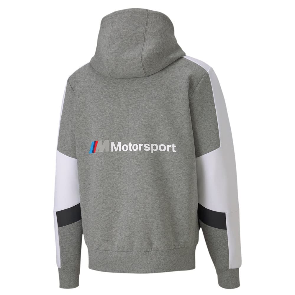 Puma Mens Bmw M Motorsport Full Zip Hoodie, Gray, L