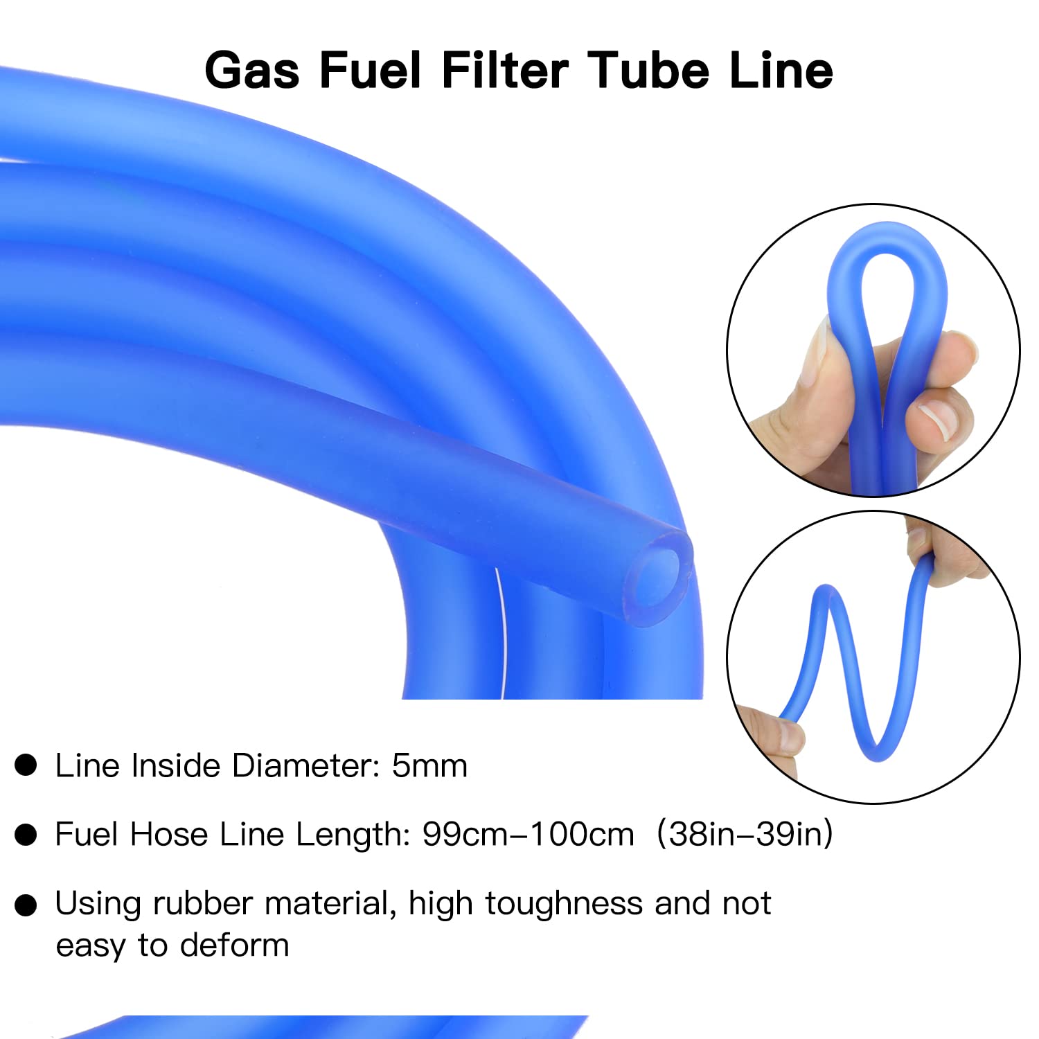 Grehua Dirt Bike Fuel Line & Filter Compatible With Gy6 49Cc 50Cc 90Cc 110Cc 125Cc 150Cc Ssr Taotao Apollo Atv Trailmaster 150 Xrs Go Kart Pitbike Scooter Moped Motorcycle Dune Buggy Parts Blue