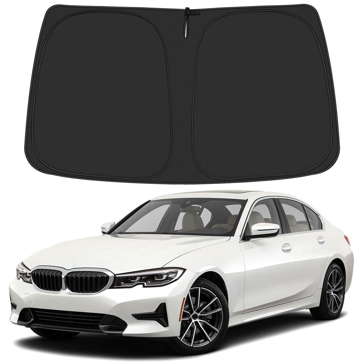 ULROLIT Windshield Sun Shade for BMW 3 Series Accessories 2019 2020 2021 2022 2023 2024, Foldable Window Sunshade Sun Visor Prot
