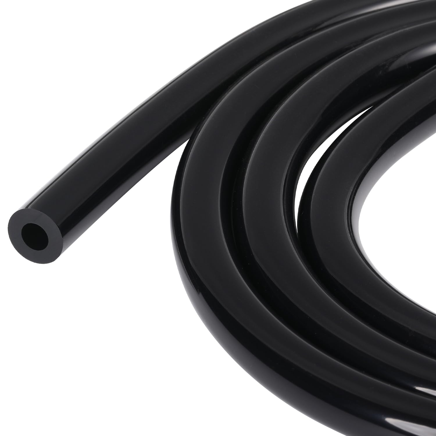Podavelle 1/4'' 6mm ID Silicone Vacuum Hose Line Tubing 10FT Black 130 PSI Maximum Pressure
