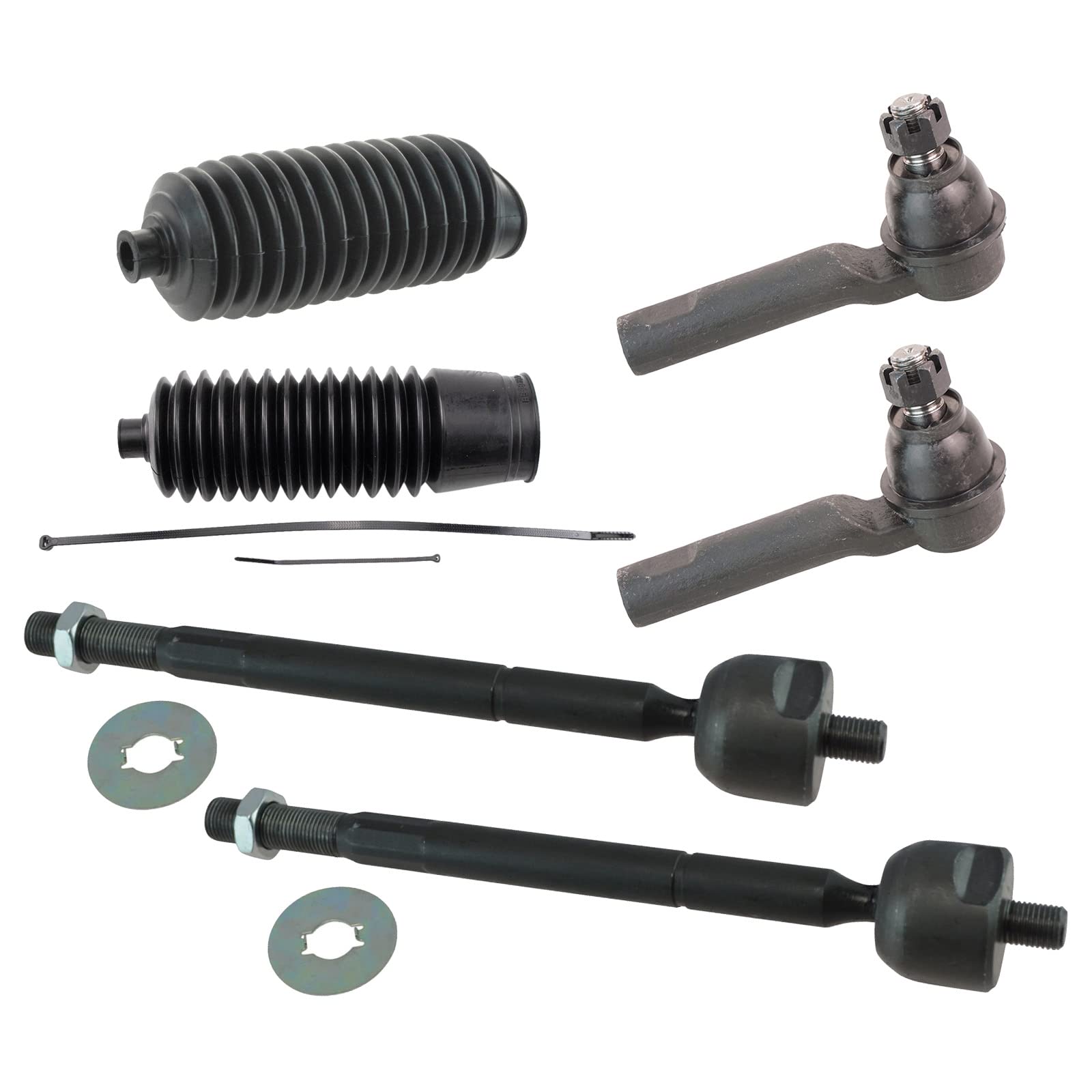 Trq Front Steering Kit Steering Rack & Pinion Bellow Tie Rod Compatible With 2005-2022 Toyota Tacoma