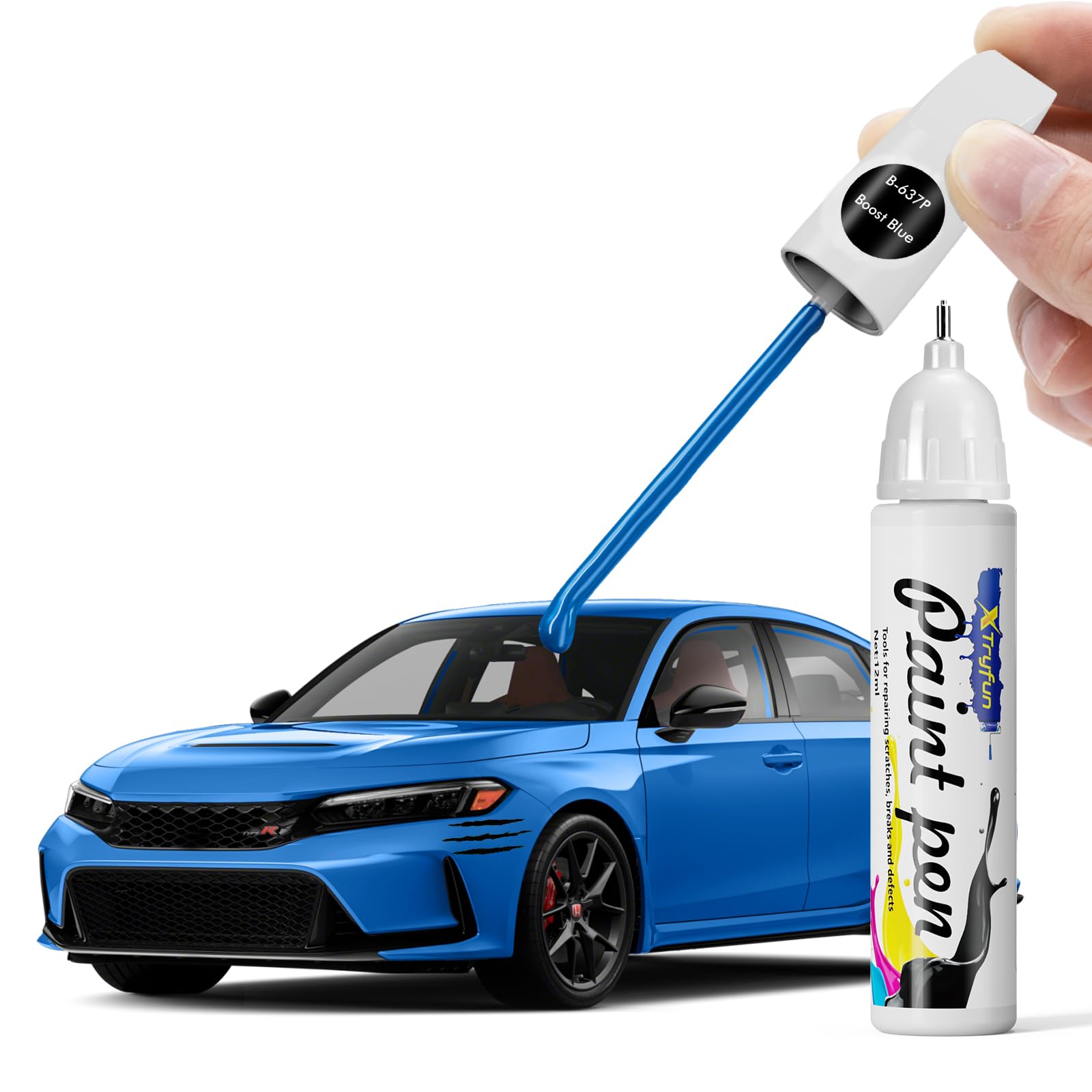XTryfun B640M Canyon River Blue Touch Up Paint Compatible with Honda, DIY Car Paint Scratch Repair, Automotive Paints, Quick & E