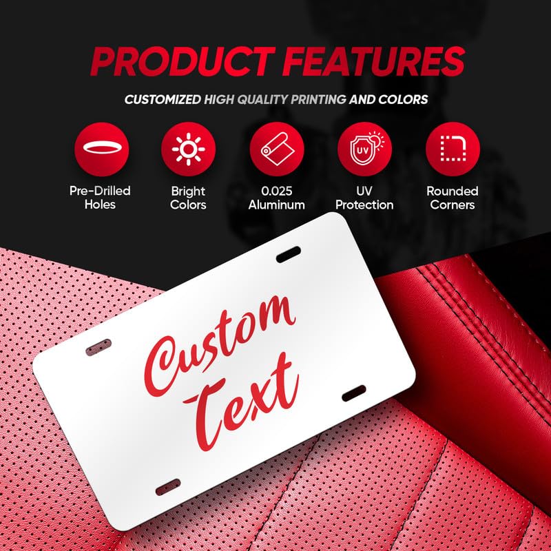 Custom License Plate - Personalized License Plate - 6 X 12 Inch Aluminum Vanity Plate - Front Plate For Car - Custom Plates For