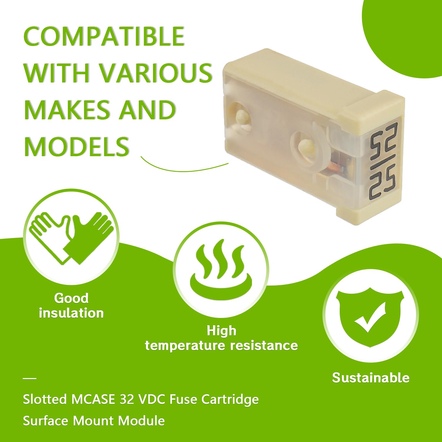 EPLZON 25A 32V Mini Automotive MCASE Shaped Cartridge Fuse Kit(Pack of 6pcs,25A)