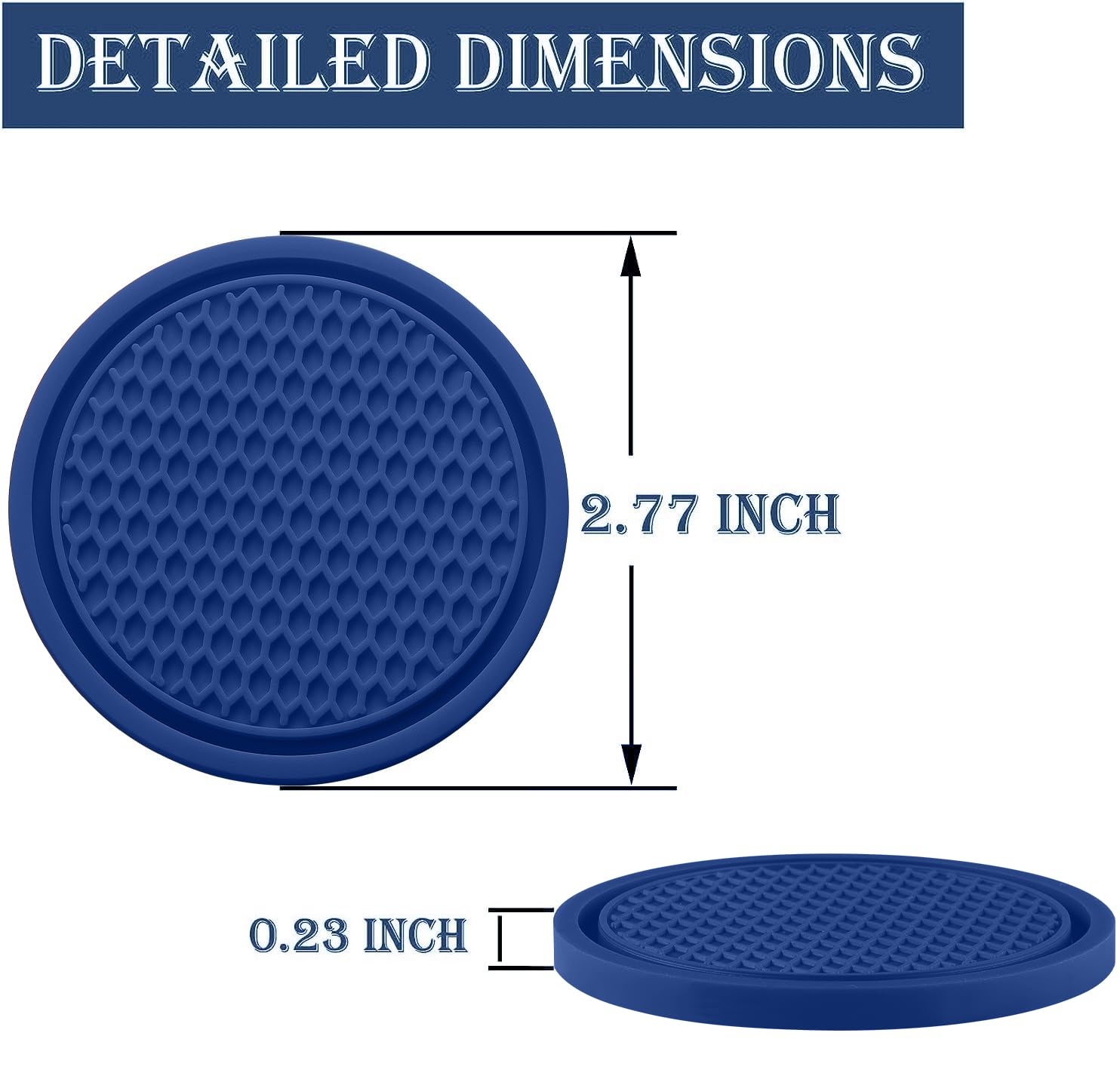 Singaro Car Cup Coaster, 4Pcs Universal Non-Slip Cup Holders Embedded In Ornaments Coaster, Car Interior Accessories, Grey Blue