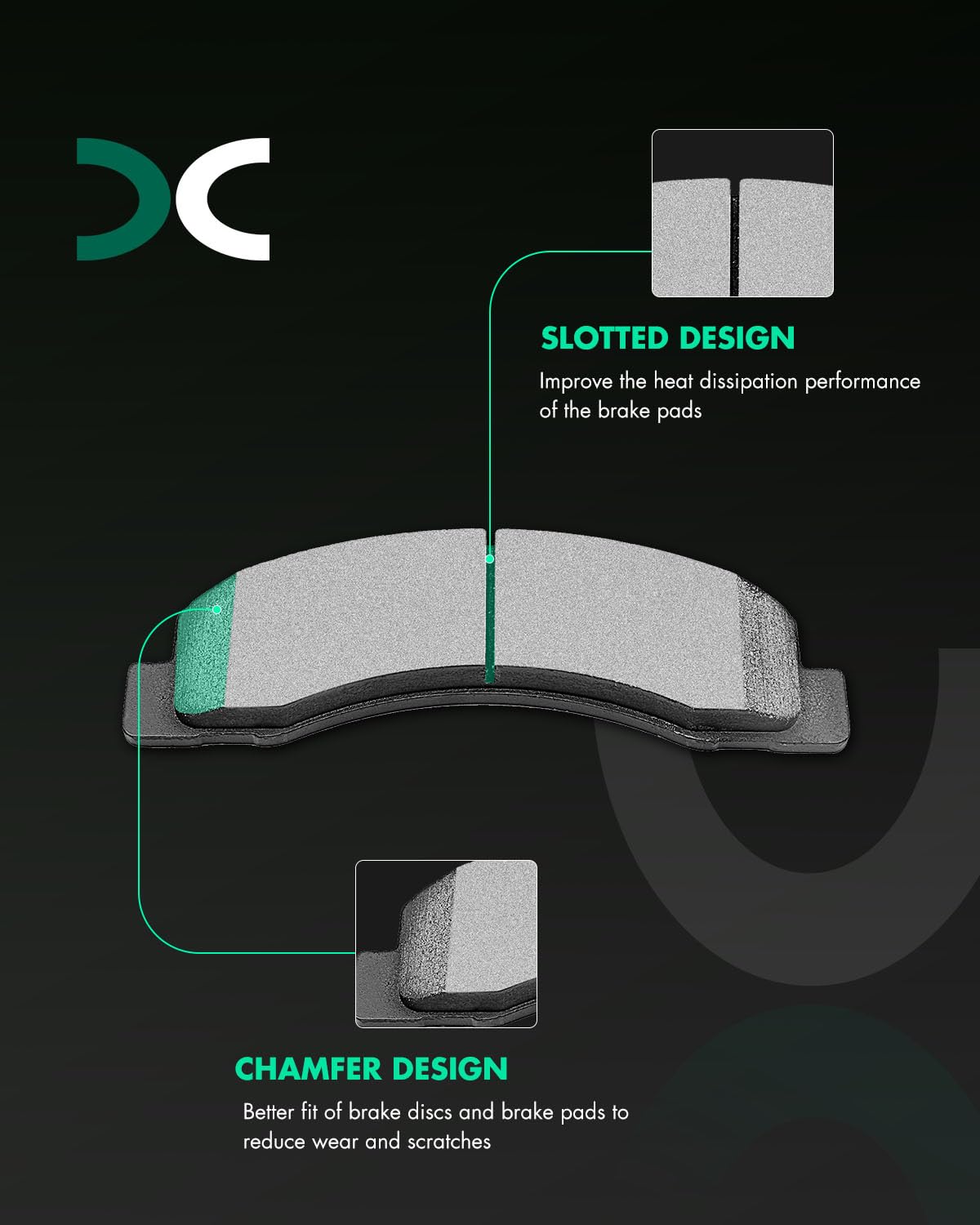 Scitoo Atd824C,D824-7625 Front Brake Pads Fit For 2000-2005 For Ford Excursion,1999-2004 For Ford F-250 Super Duty,1999-2004 For