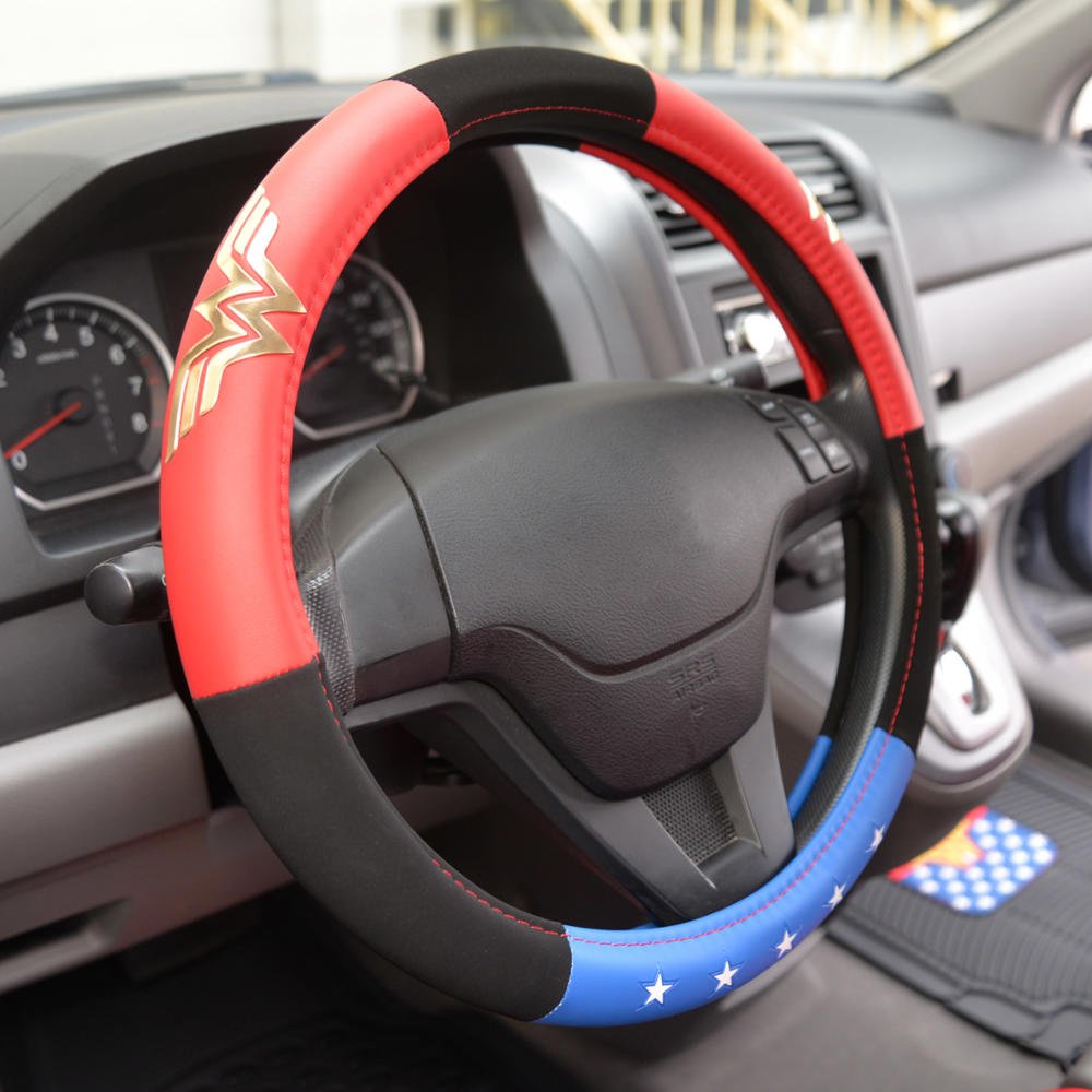 Bdk Warner Bros Dc Comics Wonder Woman Steering Wheel Cover - Car Accessories For Women, Superhero Heroine Gift Ideas, Original