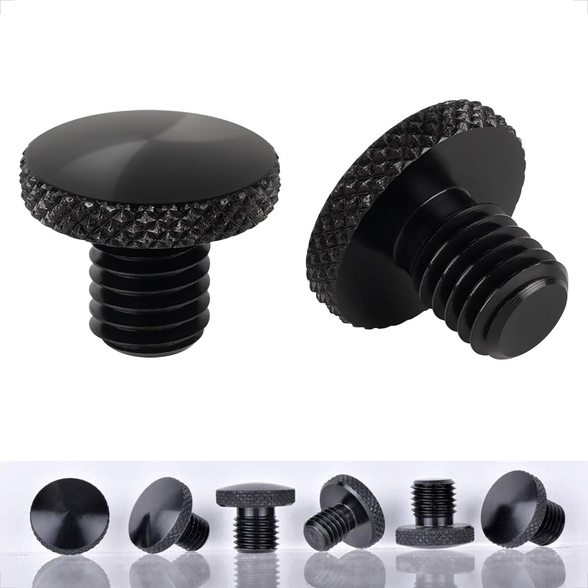 Evermotor Mirror Hole Plugs Motorcycle M8X1.25 Right Hand Threads To Fill Empty Screw Holes 8Mm Aluminum Blanking Regular Thread Caps For The Handlebar Mirrors Fit In Ktm,Yamaha,Suzuki,Harley(2 Pcs)