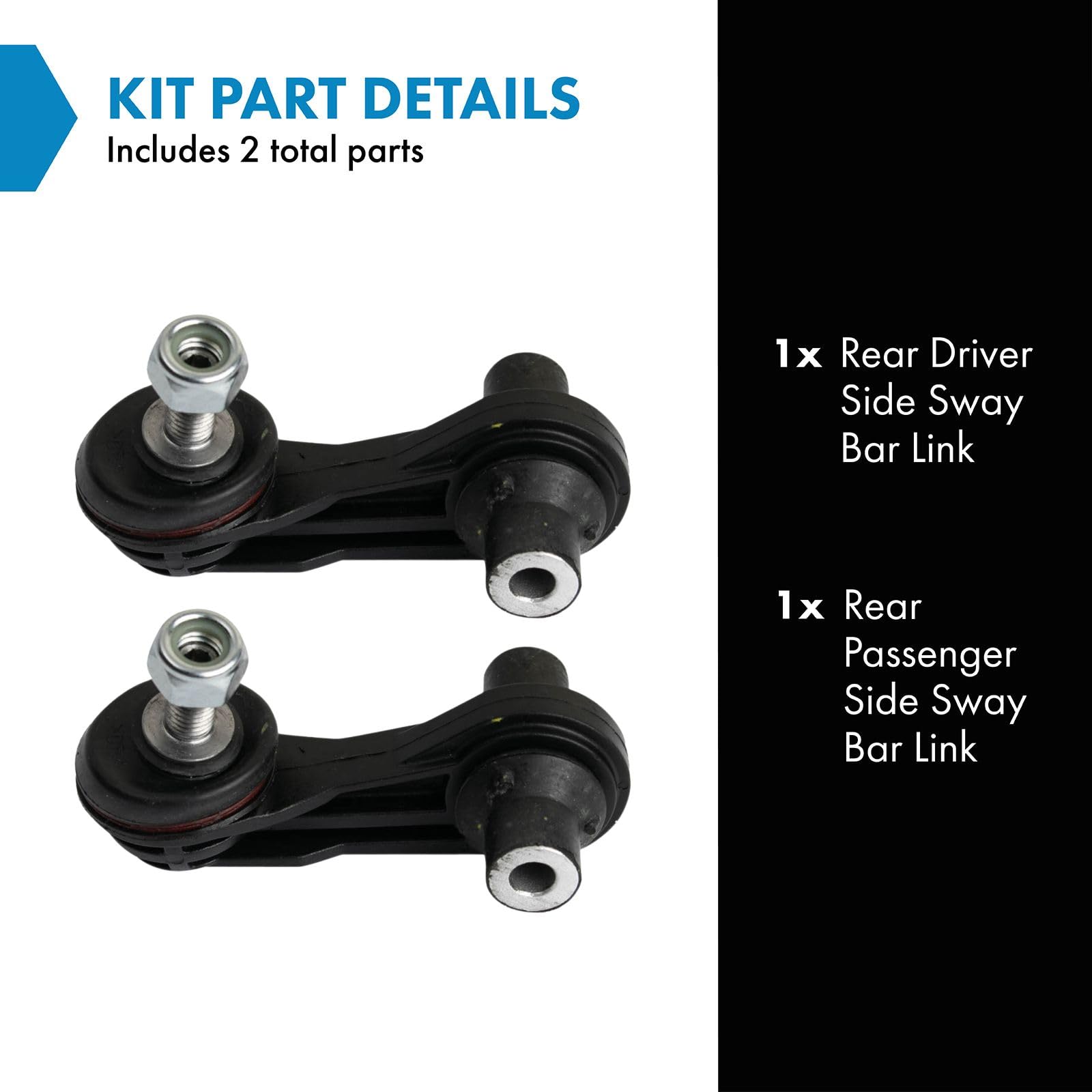Trq Rear Sway Bar Link Set Compatible With 2015-2021 Audi 2015-2021 Volkswagen