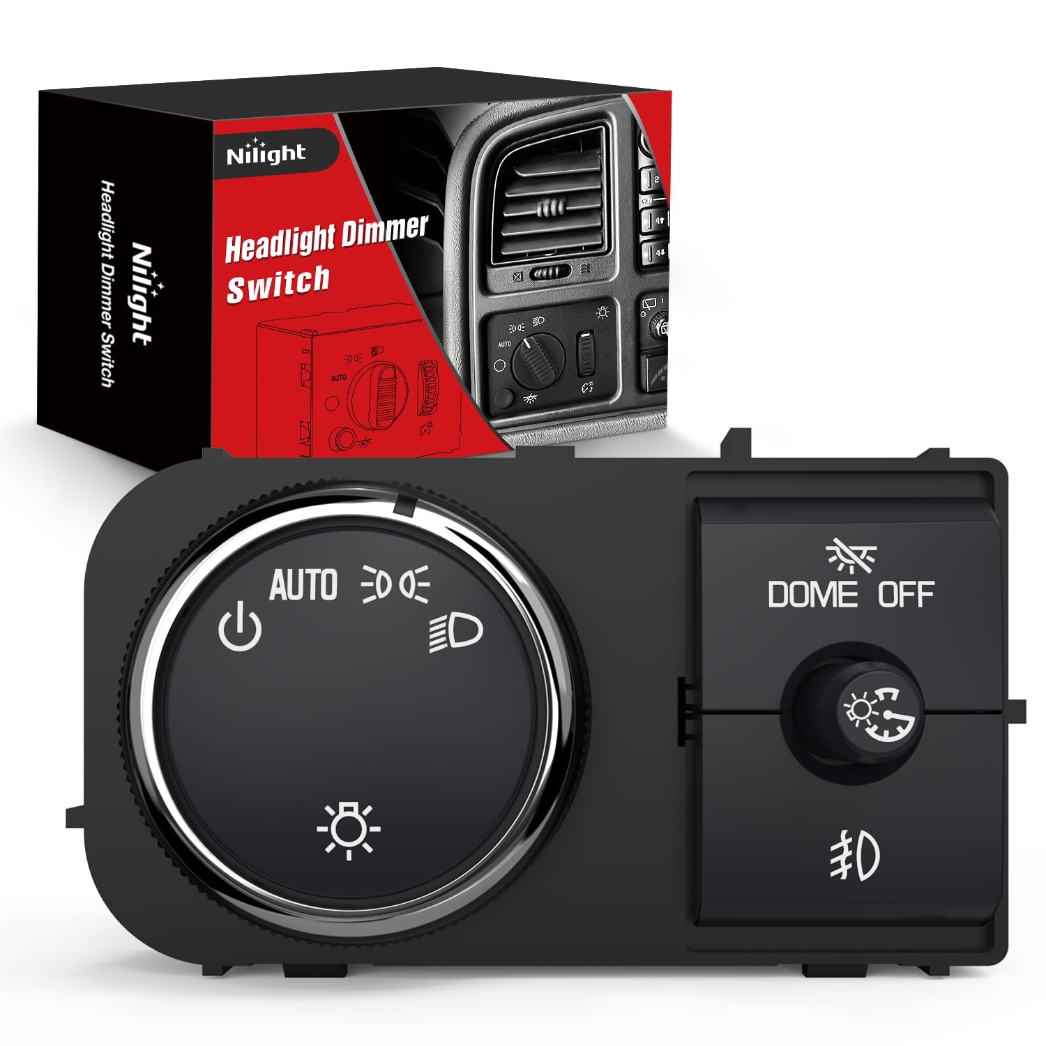Nilight Headlight Dimmer Switch Compatible With 2007 2008 2009 2010 2011 2013 Chevy Silverado 1500 2500Hd 3500Hd Tahoe 2007-2014