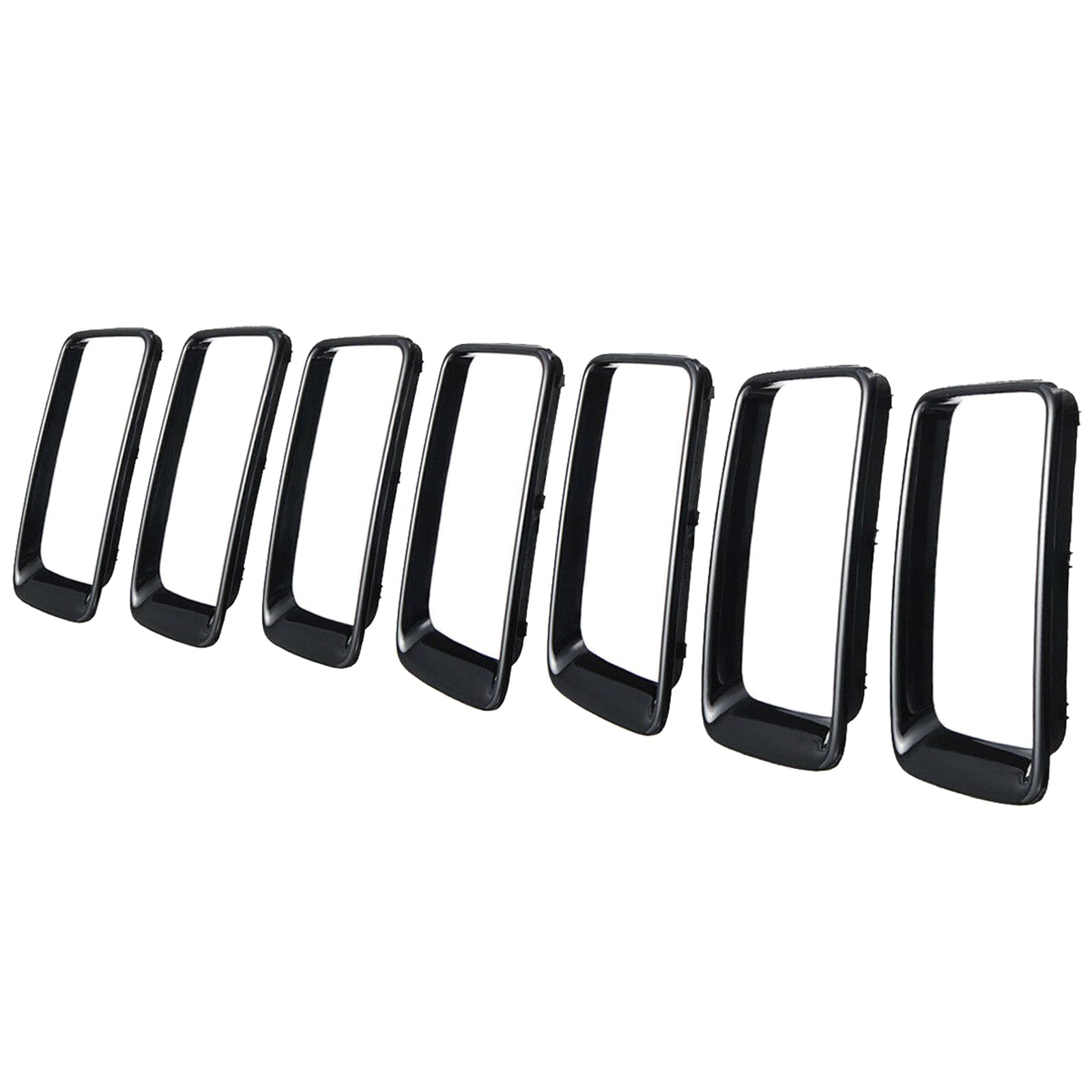 Kyyet 7Pcs Front Bumper Rings Grill Vent Insert Trim Cover Compatible With 2014 2015 2016 Jeep Grand Cherokee Gloss Black