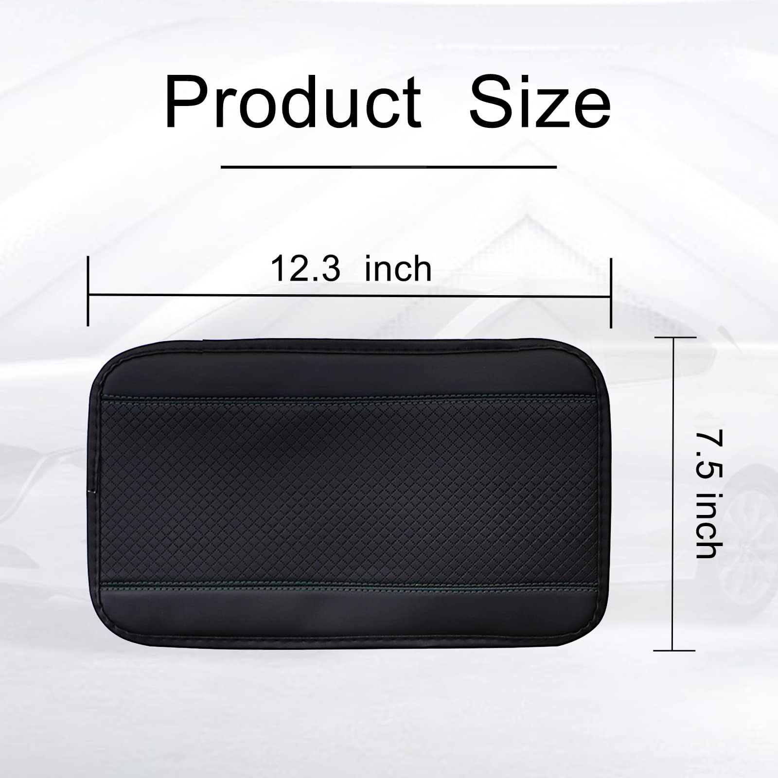 Ajxn 1 Pc Center Console Armrest Pad, Four Seasons Universal Armrest Box Mat, Fiber Leather Embossing Waterproof Armrest Cover,