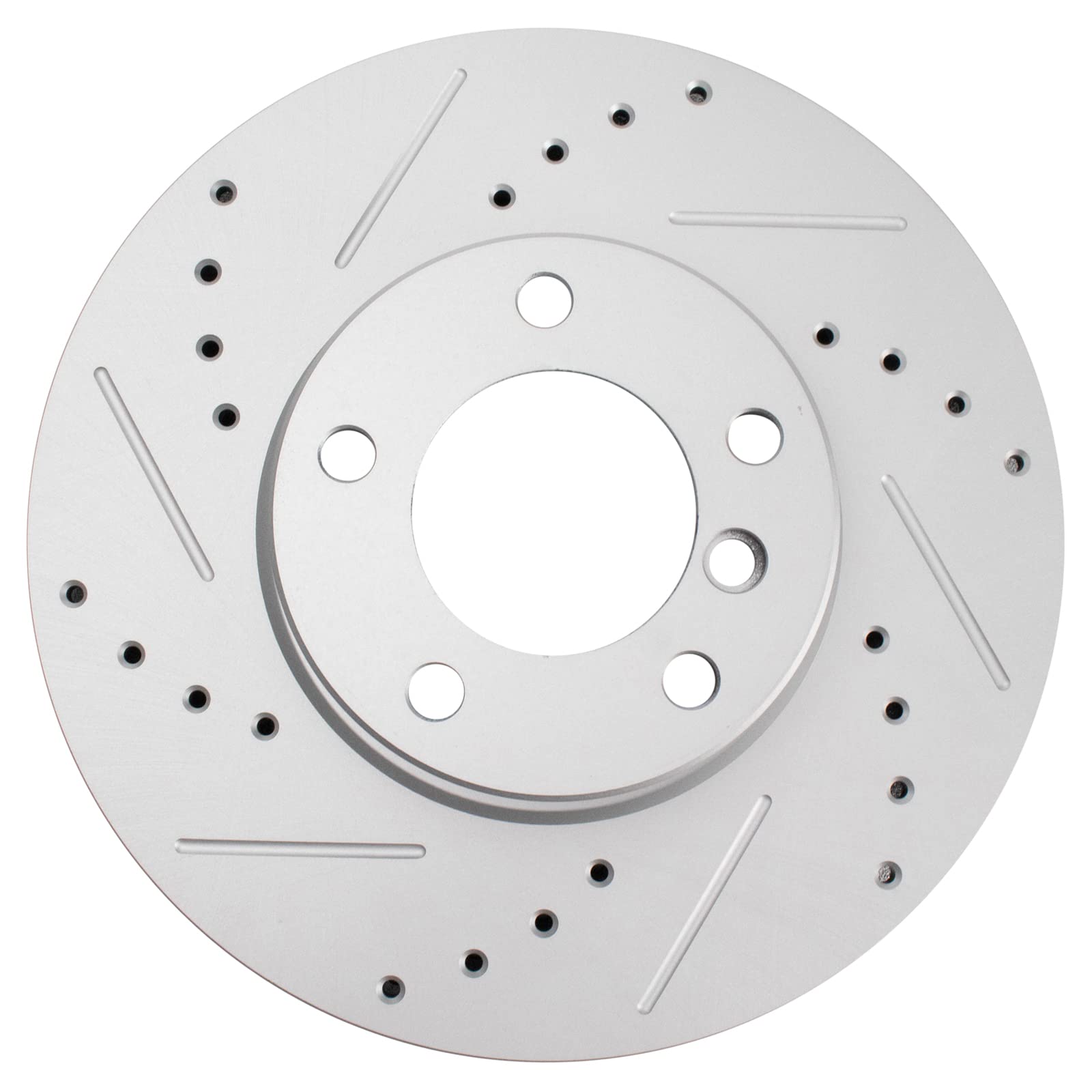 Trq Front Performance Brake Rotors Set Vented Premium G-Coated Cross Drilled & Slotted Compatible With 2001-2003 Bmw 530I 2000-2