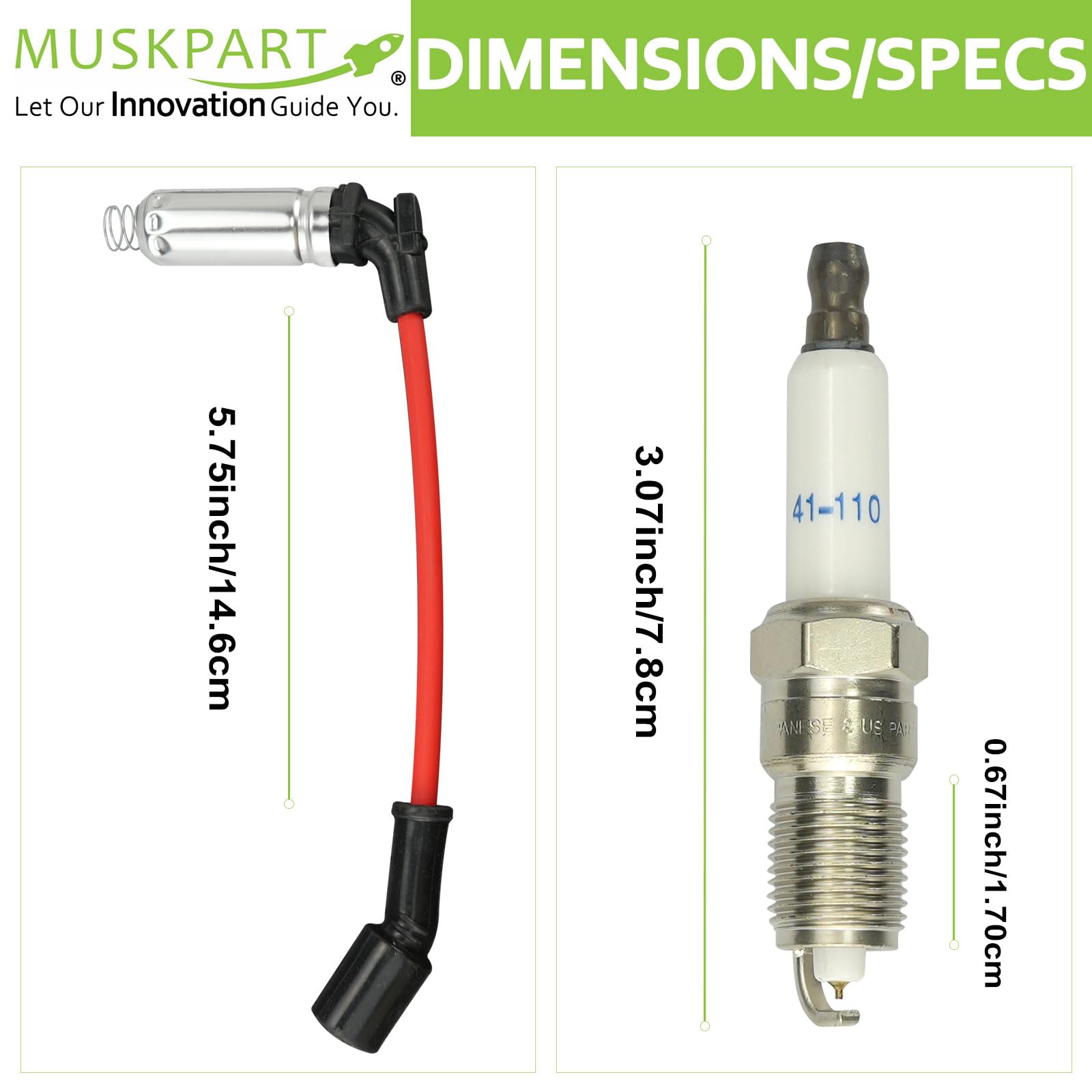 Iridium Spark Plug 41-110 Spark Plug Wires M8-48322 for Chevy Silverado 2500 3500 Suburban 3500 HD GMC Sierra 1500 2500 3500HD C