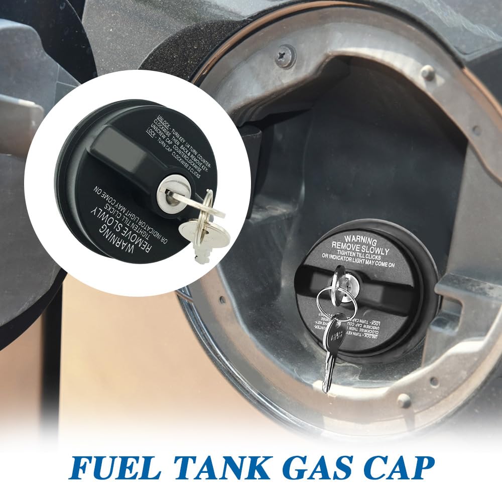 Fuel Tank Filler Cap, Locking Gas Cap, Fuel Cap With Key, Locking Fuel Tank Cap, Car Accessories Gas Tank Cap Replacement For Toyota Camry Tacoma 4Runner Avalon, Replaces #77300-47020, 10504