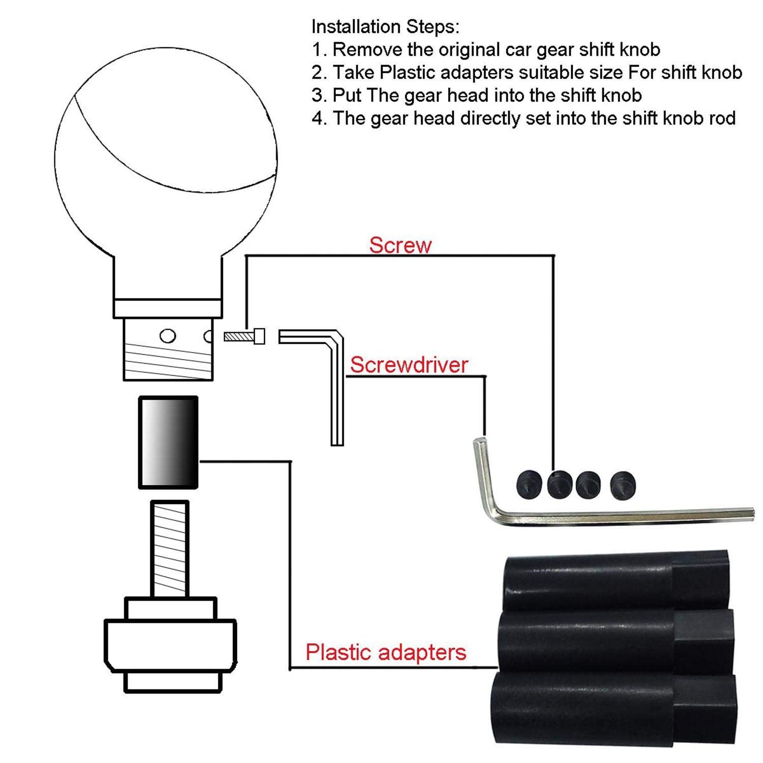 Abfer Cool Gear Shift Knob Unique Car Shifter Knobs Shifting Lever Handle Head Fit For Most Automatic Manual Vehicle (Silver)