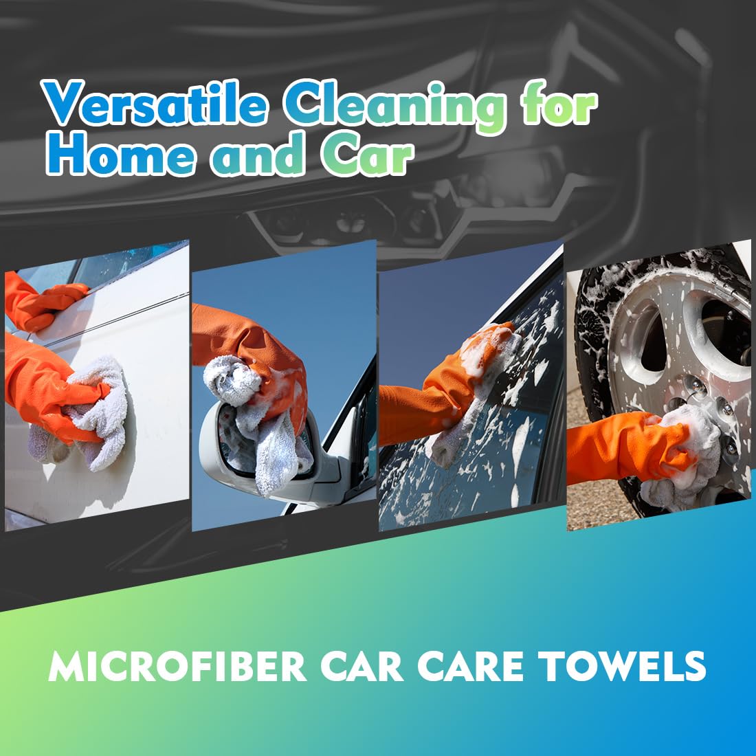 Homexcel White Microfiber Cleaning Cloth 12 Pack, 12.5 X 12.5 Inch Microfiber Towels For Cars, Ultra Absorbent Car Washing Cloth