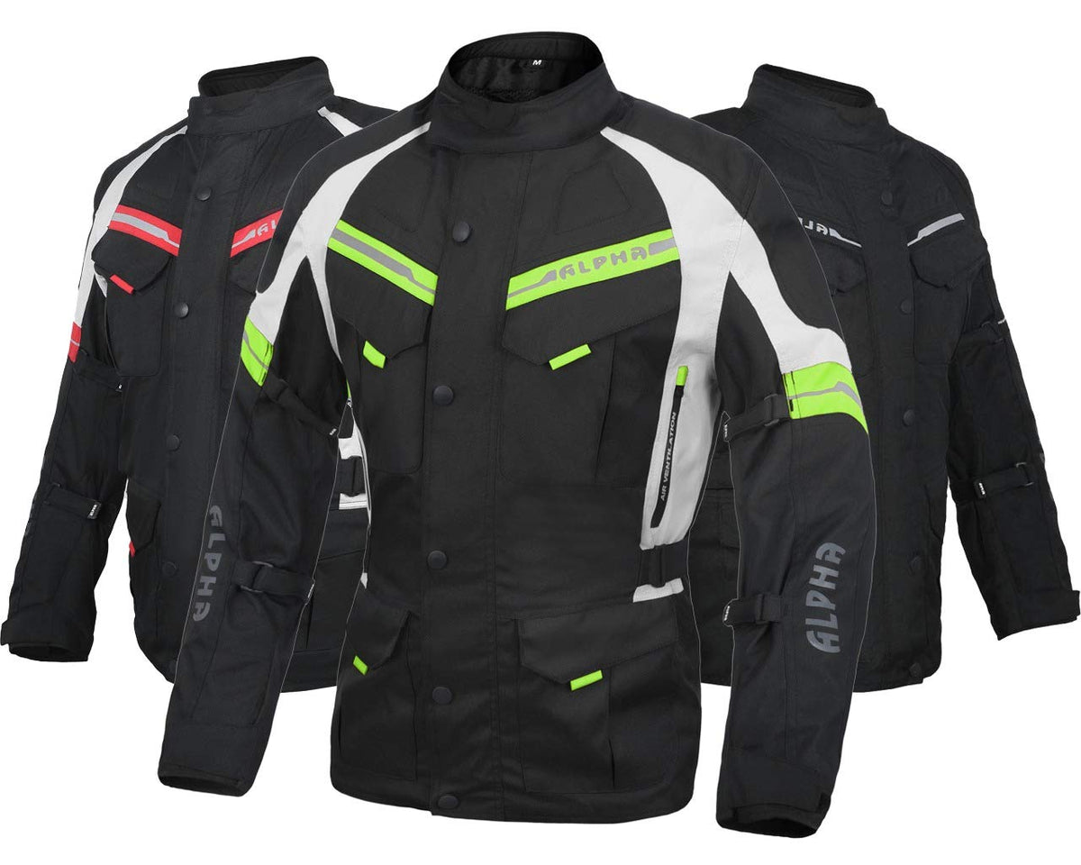 Acg Tahoe-J106 Motorcycle Adv Jacket (Black/Hi Vis Green, 3X-Large)