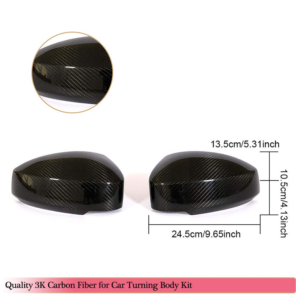 Mcarcar Kit Real Carbon Fiber Mirror Cover Caps Fit For Nissan 350Z Z33 Coupe Convertible 2003-2009 Add-On Cf Door Rearview Mirror Caps Car Exterior Outside Shell