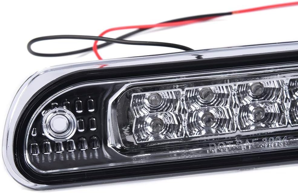 Cheda Third 3D Brake Lights, Compatible With 1999 2000 2001 2002 2003 2004 Jeep Grand Cherokee, Red Lens Clear Housing Led Bar T