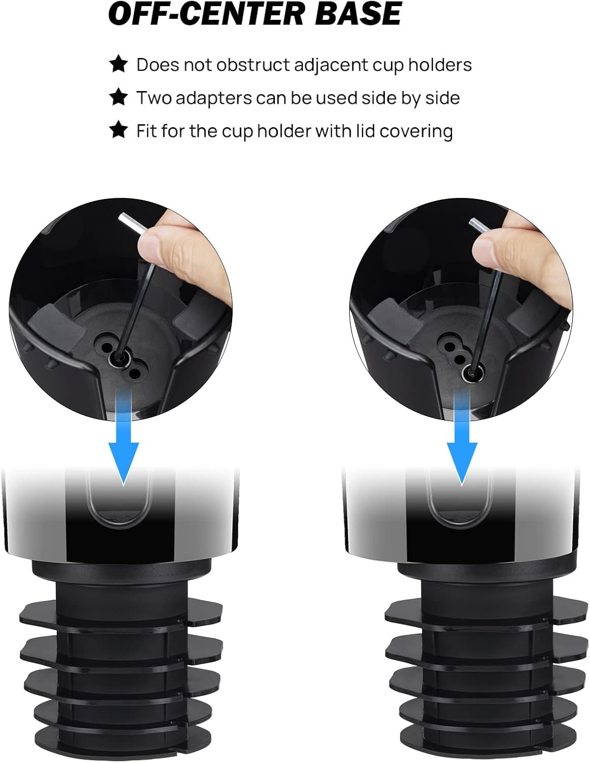 Joytutus Cup Holder Expander With Storage Box For Car, Large Cup Holder Adapt Most Regular Cup Holder 18-40Oz, Fit In 2.75-3.25I