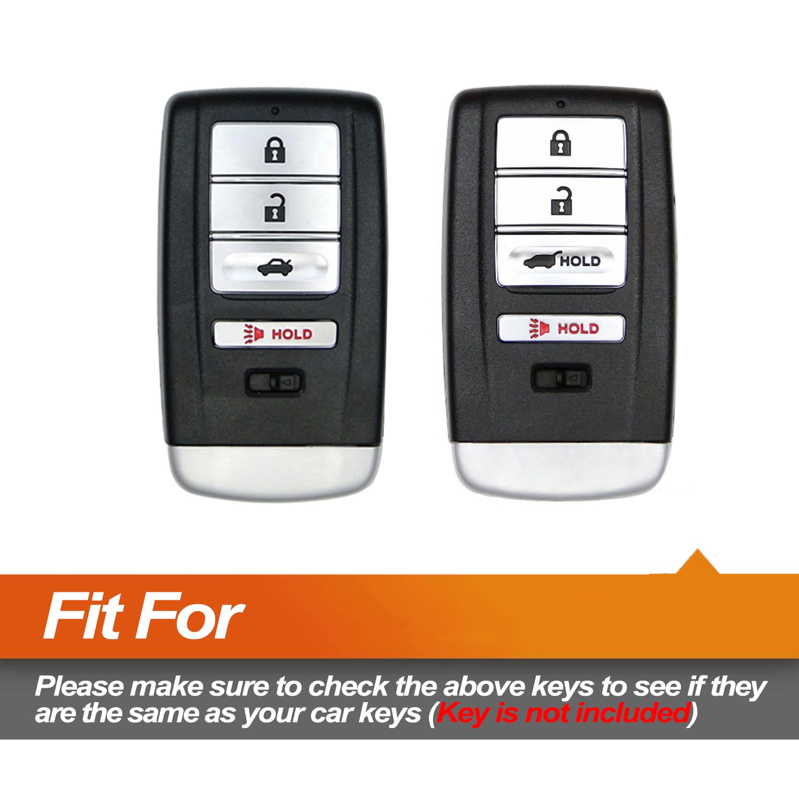 Eyanbis Silicone Key Fob Cover Fit For Acura Ilx Mdx Rdx Rlx Tlx Nsx Smart 4 Buttons | Car Accessories | Remote Key Protection Case - Black & Black