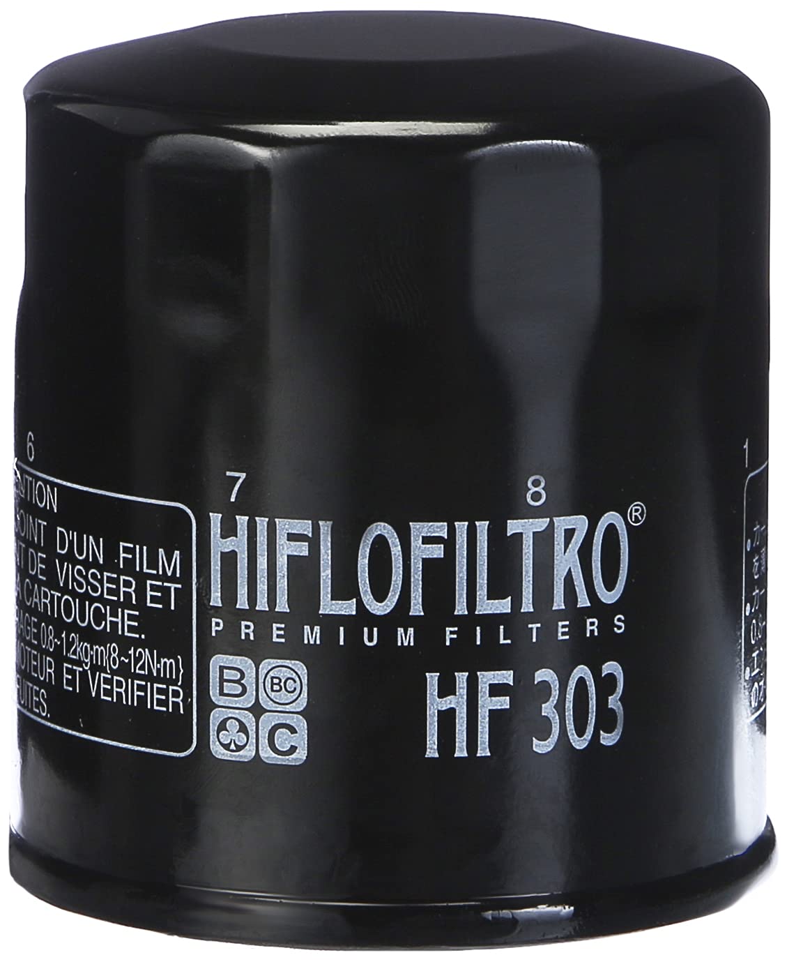 Hiflofiltro Hf303 Black Standard Premium Oil Filter, Single