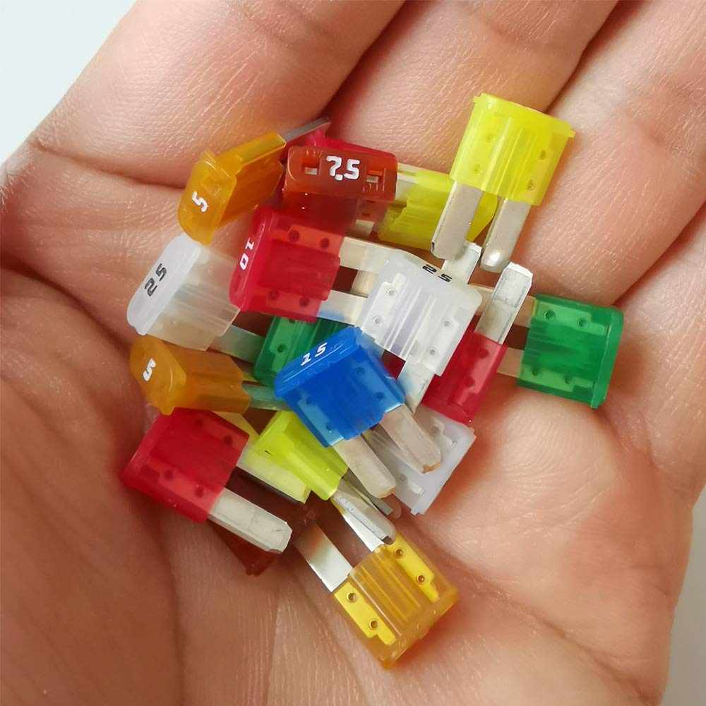 Gebildet 35Pcs 12V-24V Micro2 Automotive Fuse Assortment Pack(5A/7.5A/10A/15A/20A/25A/30A Each 5Pcs)+1Pc Fuse Puller
