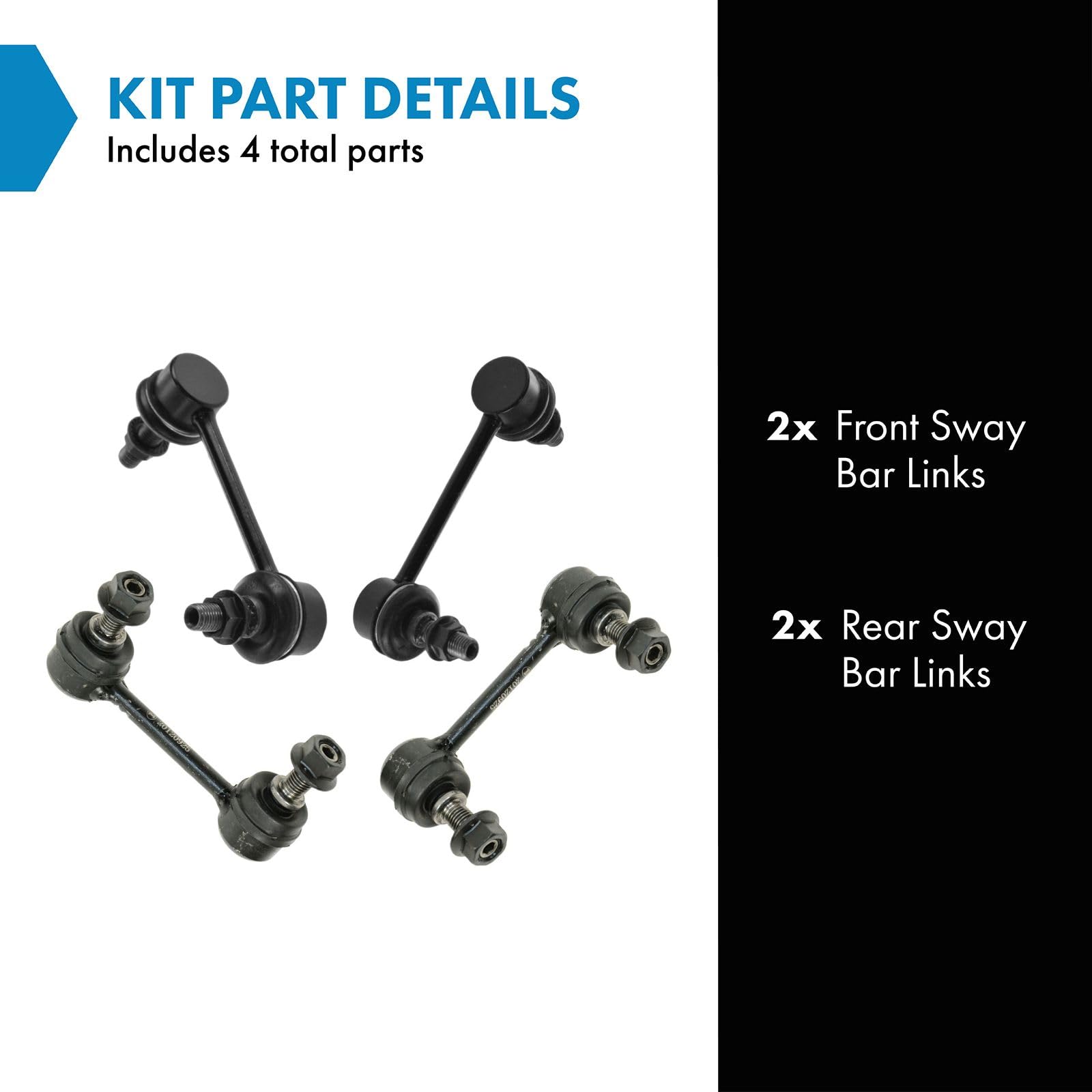 Trq Sway Bar Stabilizer Link Set Front & Rear Compatible With 93-02 626 93-97 Mx-6 Probe