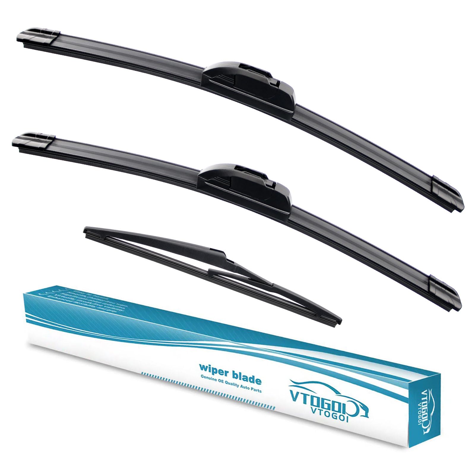 Vtogoi Wiper Blades With Rear Wiper Blades Set For Kia Soul 2010-2019,Automotive Replacement Windshield Wiper Blades, That Meet 