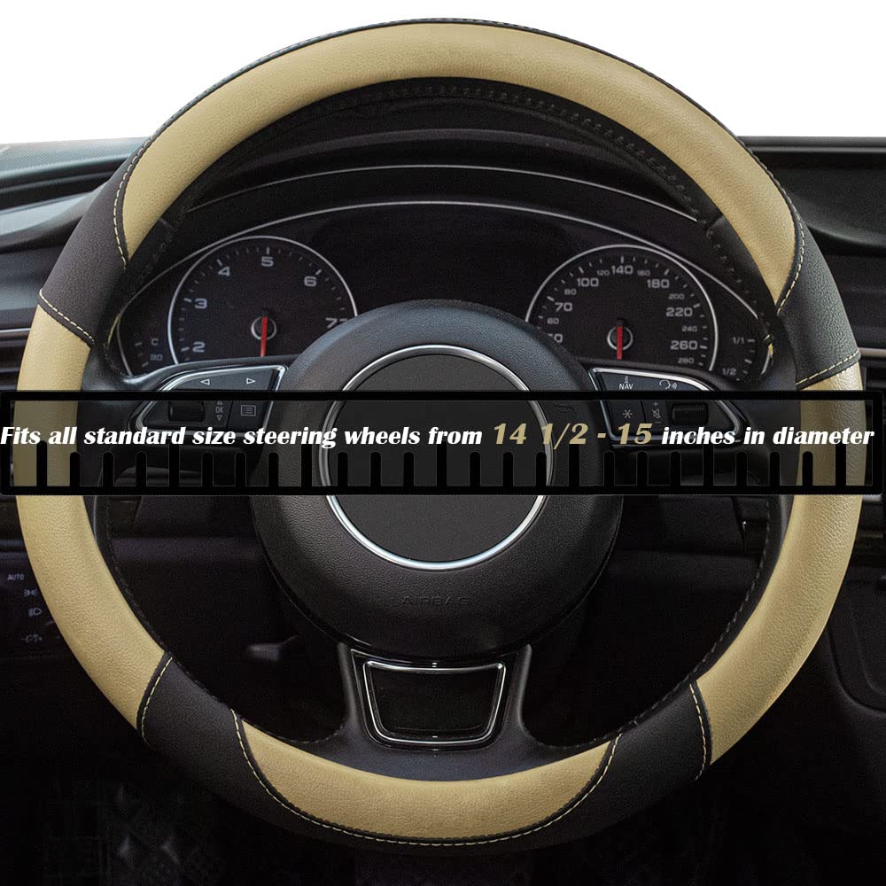 Universal Car Steering Wheel Cover Breathable Anti-Slip, 15 Inch Microfiber Leather Auto Steering Wheel Cover For Car Truck Suv