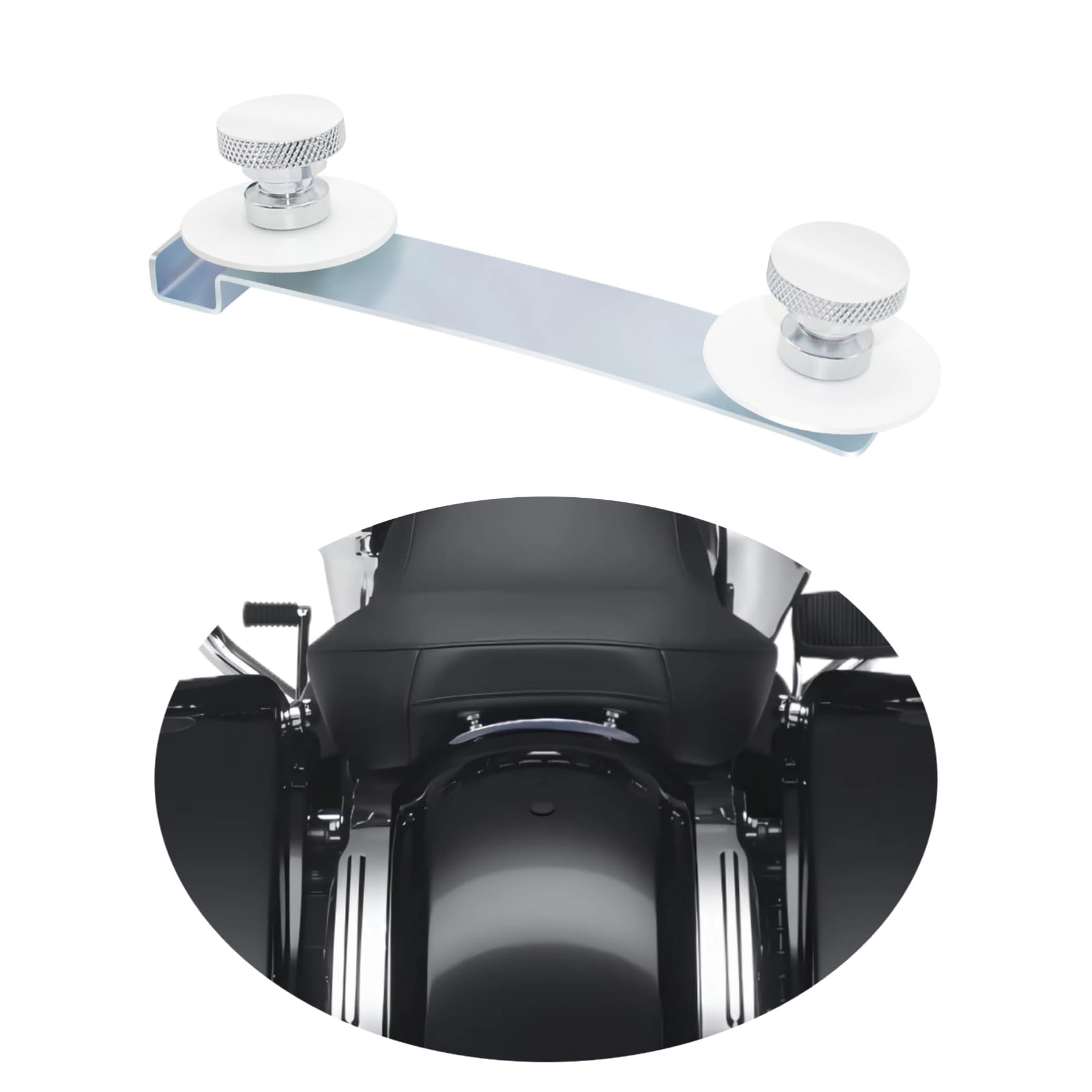 AC-MTORC 1999-2024 Rear Fender Studplate with 1/4-20 Thread Seat Mount Nut Assy for Harley Touring Softail Road Glide Road King 