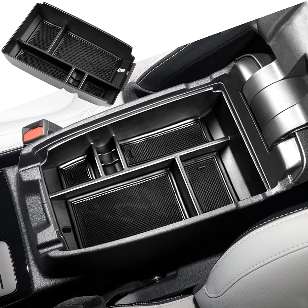 Tacobro Center Console Organizer Tray Compatible With Ford Escape 2020-2024 2025 And 2021 2022 2023 2024 2025 Bronco Sport Cx430 4-Door (Not For U725 2-Door) Secondary Storage Armrest Box - Black