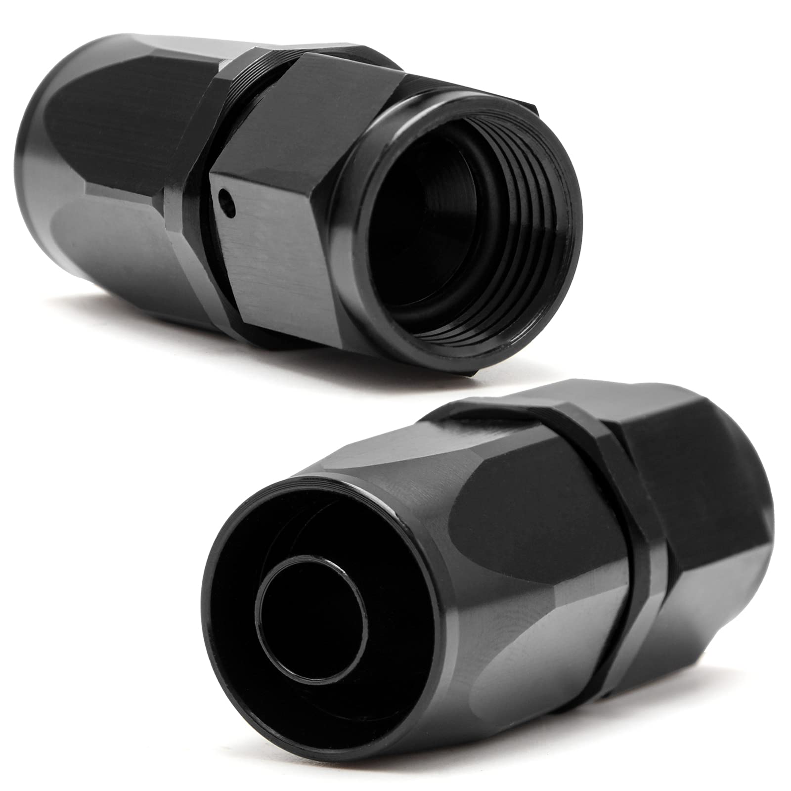 Shineyoo 10An Straight End Fitting 4 Pcs For Braided Fuel Oil Gas Line Hose End 10 An Fittings Aluminum Black