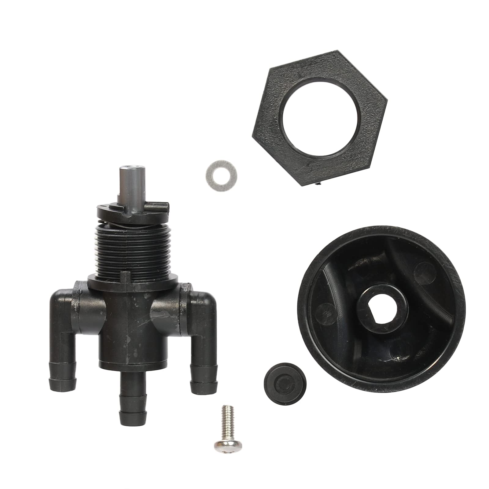 HIFROM 3-Way Petcock Tank Fuel Shut-Off Valve 7052154 with Fuel Line Plastic Knob Compatible with Polaris ATV Polaris ATV Scramb