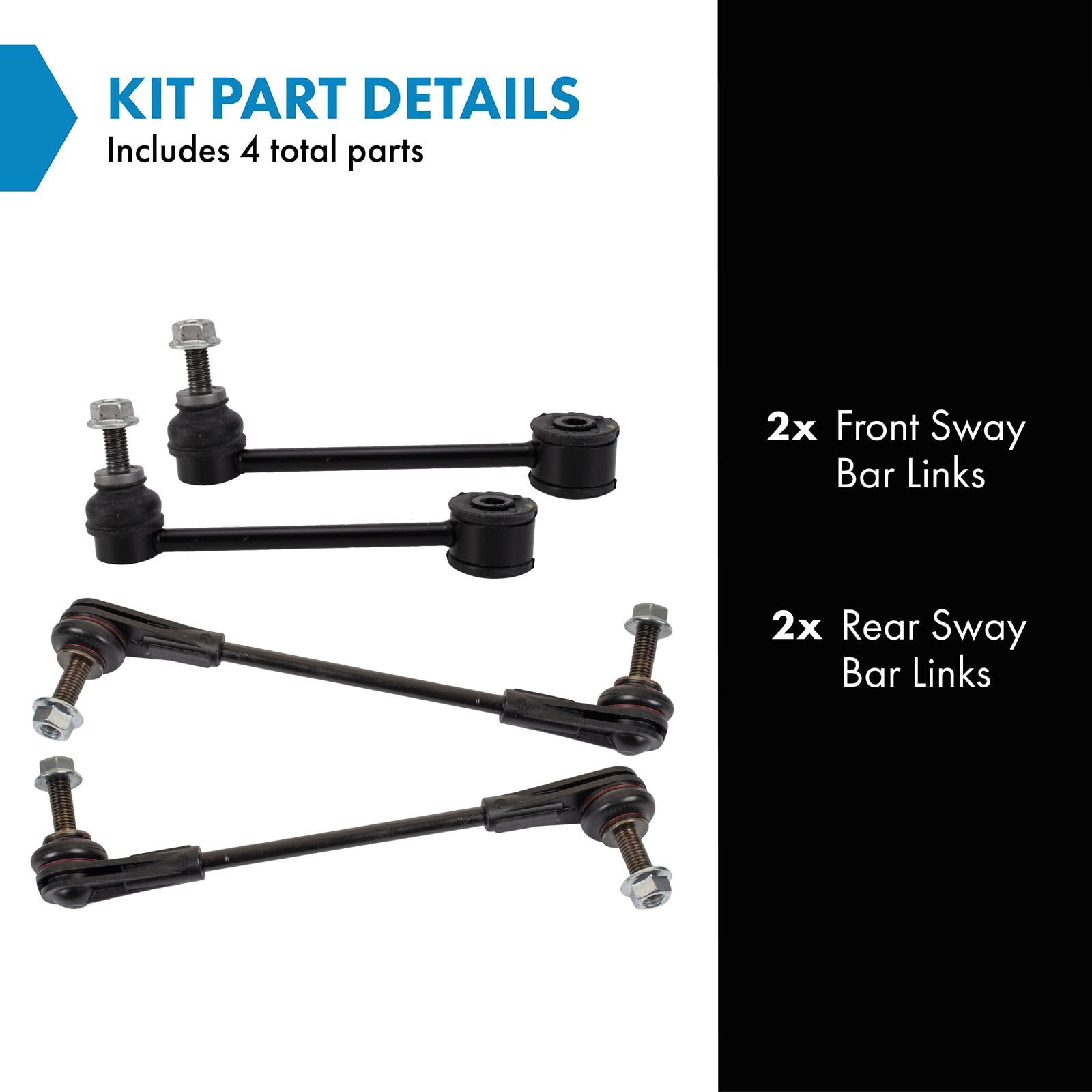 Trq Front & Rear Sway Bar Stabilizer Link Set Compatible With 2017-2019 Buick Lacrosse 2018-2020 Regal Sportback Regal Tourx