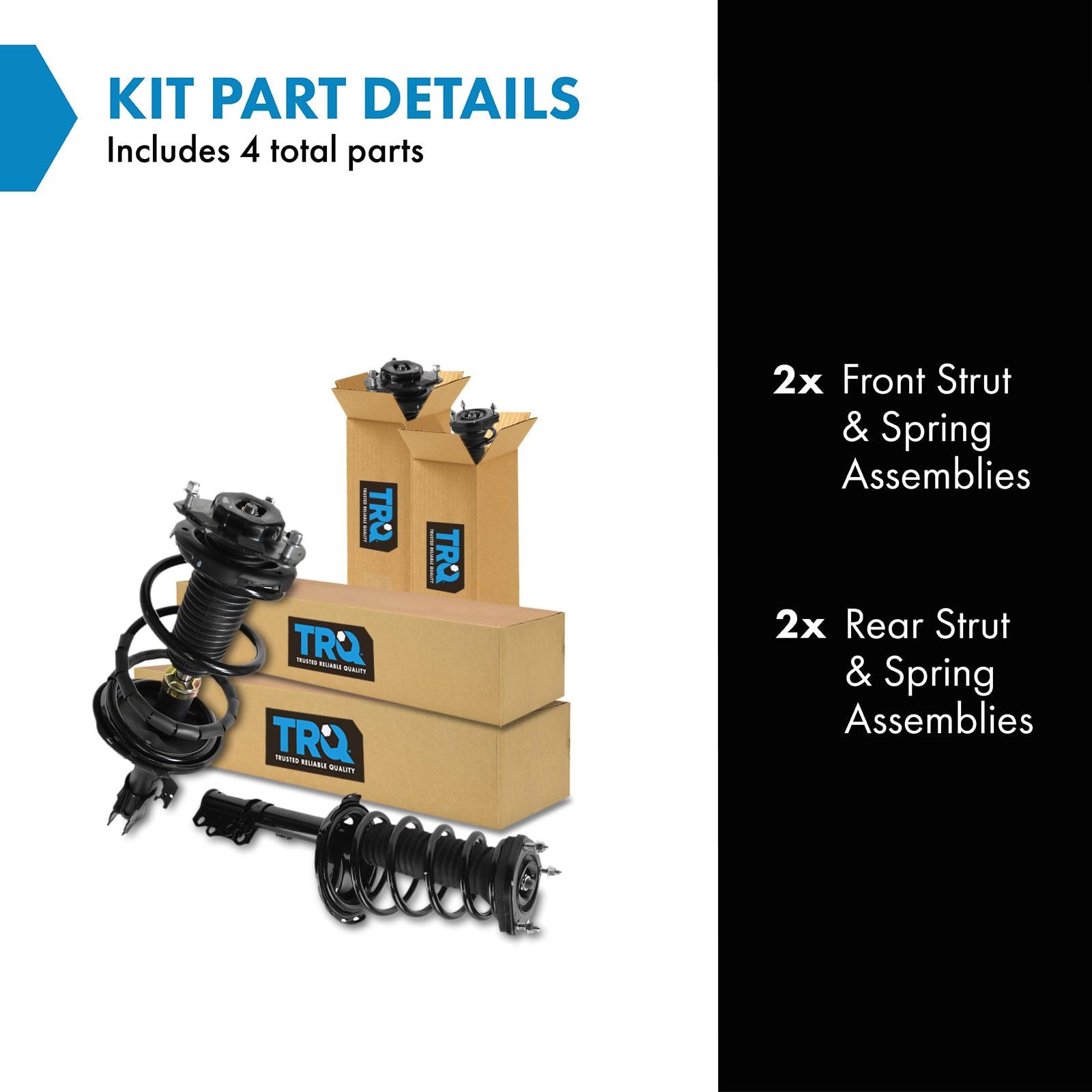 Trq Front And Rear Strut & Coil Spring Assembly Set Driver & Passenger Sides Compatible With 04-06 Lexus Rx330 07 Rx350 04-07 To