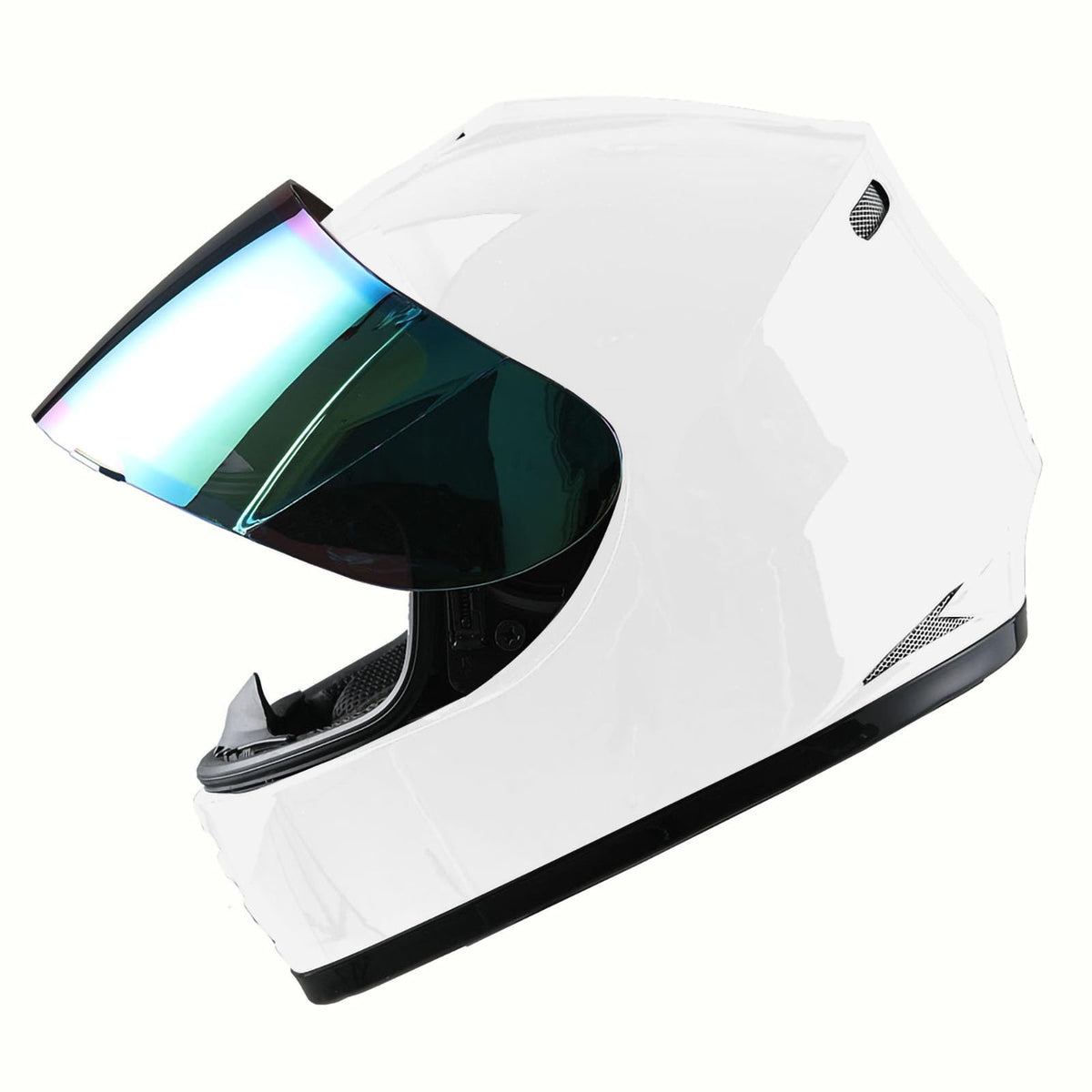 Wow Motorcycle Full Face Helmet Street Dirt Bike Atv Bmx Mx Youth Kids Glossy White