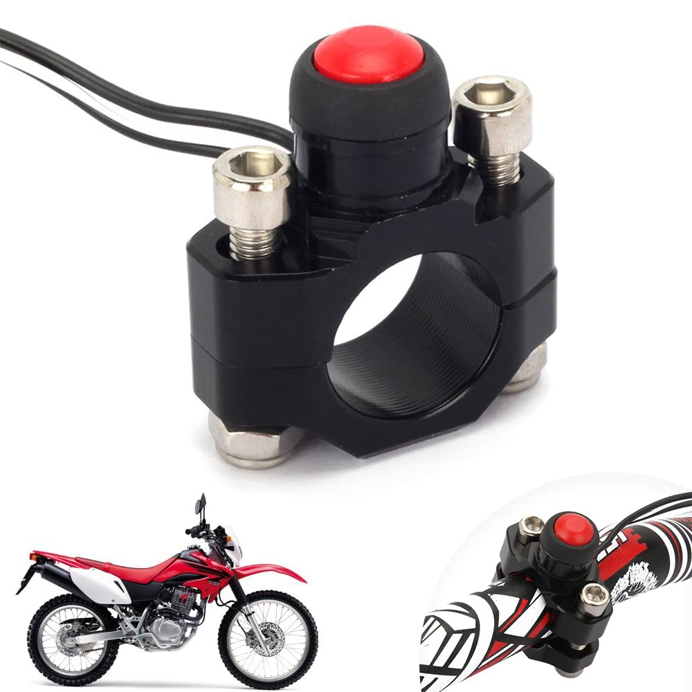 Jfg Racing Cnc Universal Motorcycle Engine Stop Start Kill Switch Button With Mounting Backplate For Atv,Dirt Pit Bike,Scooter,Quad - Black