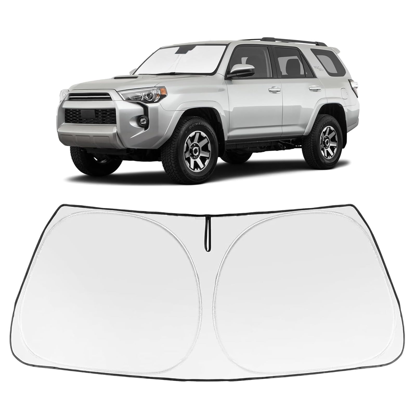 Proadsy 2025 Upgrade Windshield Sun Shade Custom Fit 4Runner 2010-2024 2025 4-Runner 5Th Gen Suv, Sr5 Trail Limited Foldable Front Sunshade Protector Blocks Uv Rays Keep Car Cooler