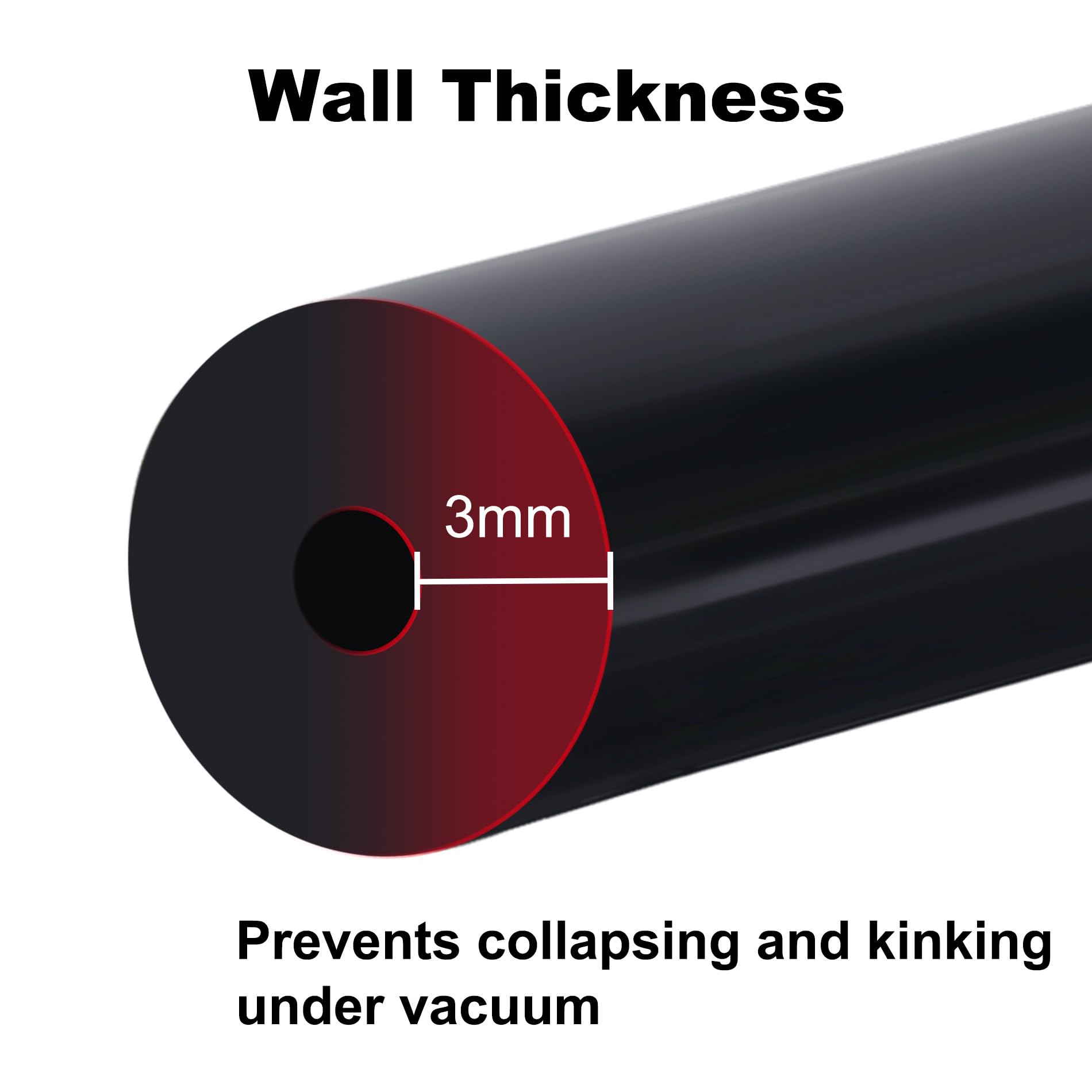 Evil Energy 5/16 Silicone Vacuum Tubing Hose Line 5Ft 130Psi Max Pressure Black (8Mm Id)